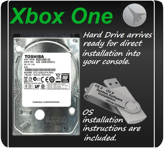 Xbox One X S & Original 1TB Internal Hard Drive 2025 System Software option