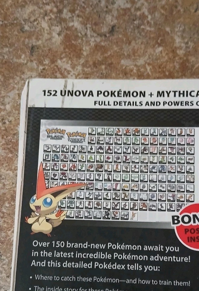 Pokemon Black & White The Official Unova Pokedex & Guide Volume 2 Book No Poster
