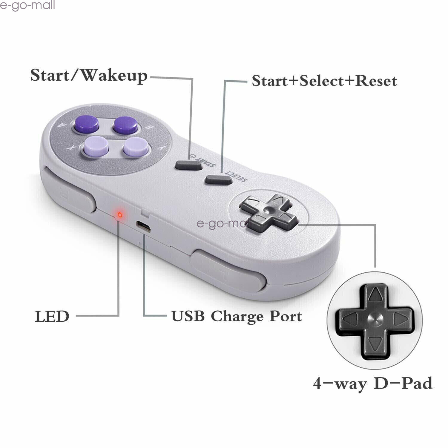 Wireless SNES Controller & USB Receiver for PC MAC Raspberry Pi Windows Computer