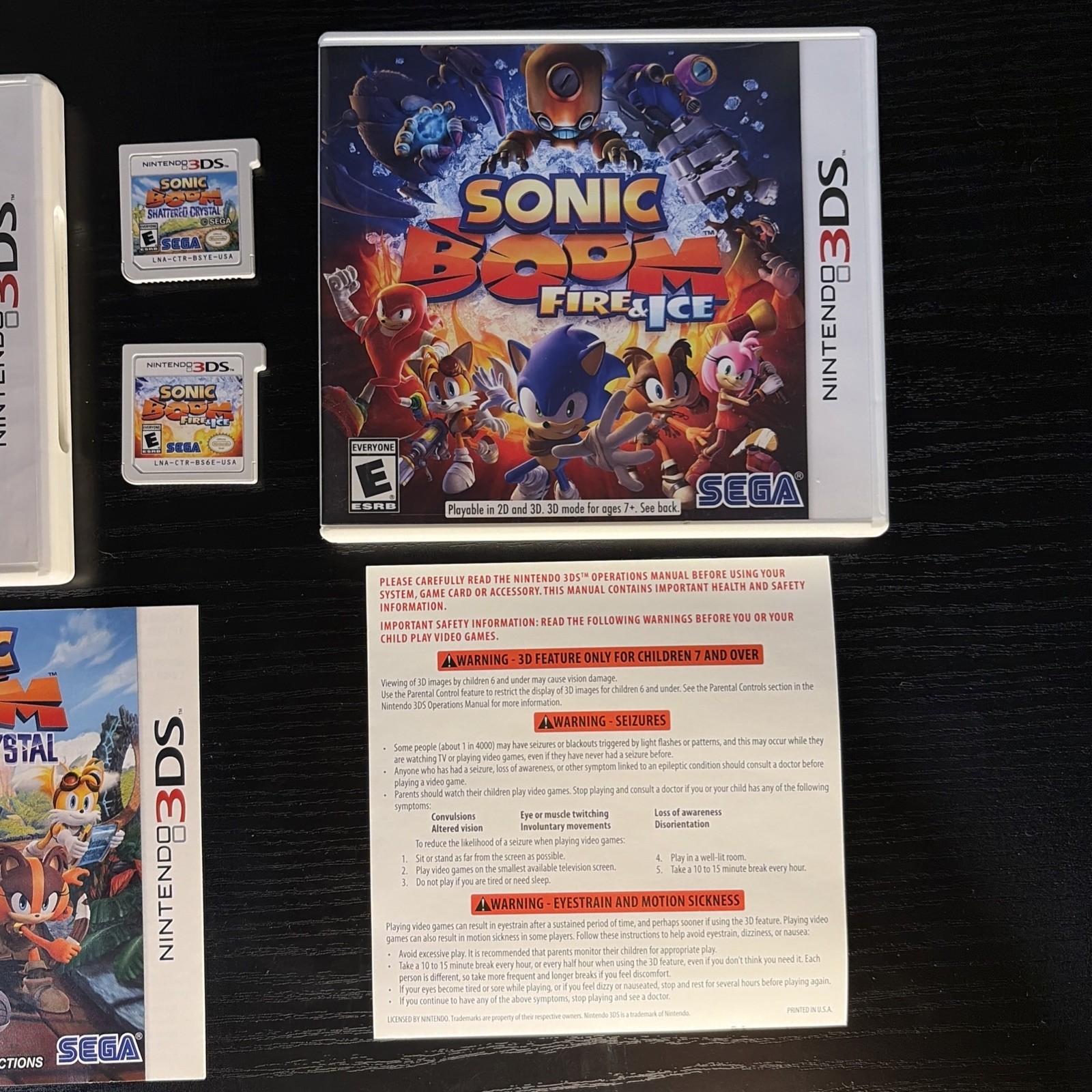 Sonic Boom: Shattered Crystal + Fire Ice Bundle Nintendo 3DS – Lot Tested Cases
