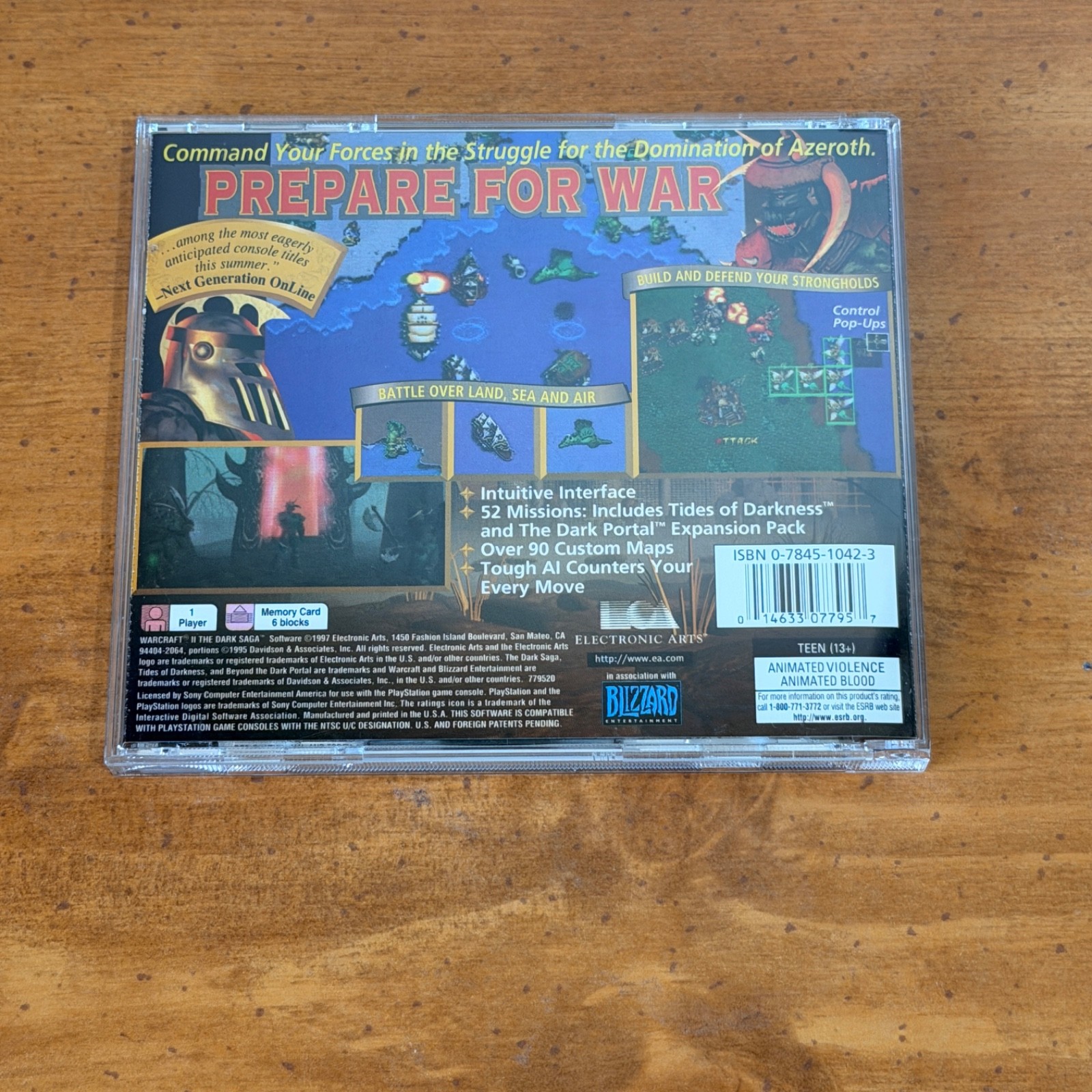 Warcraft II 2 The Dark Saga PS1 PlayStation 1: CIB Complete Blizzard RPG TESTED