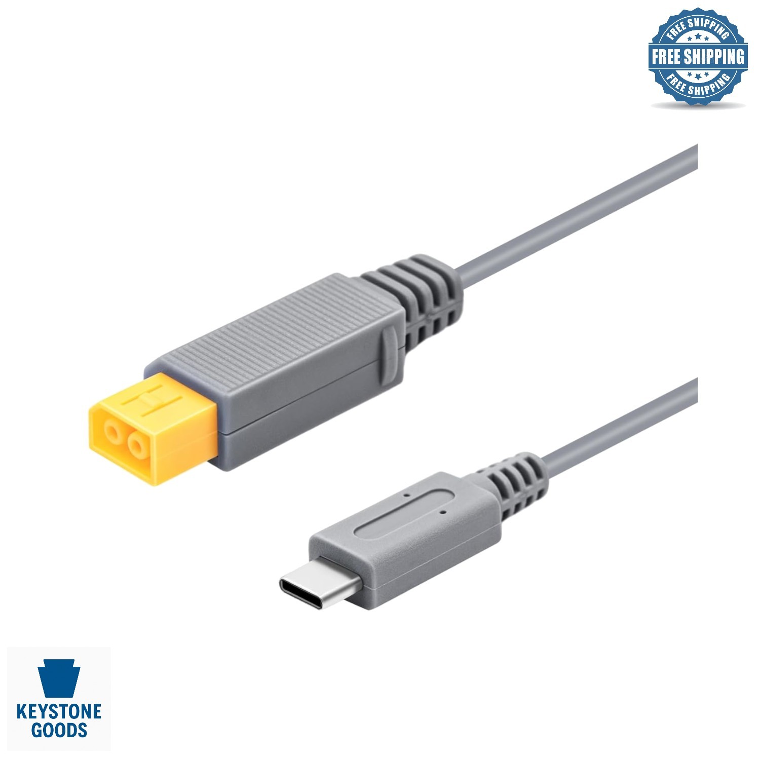 6.5Ft Type C Power Cable for Wii U – Compatible with 35W-65W Power Adapter