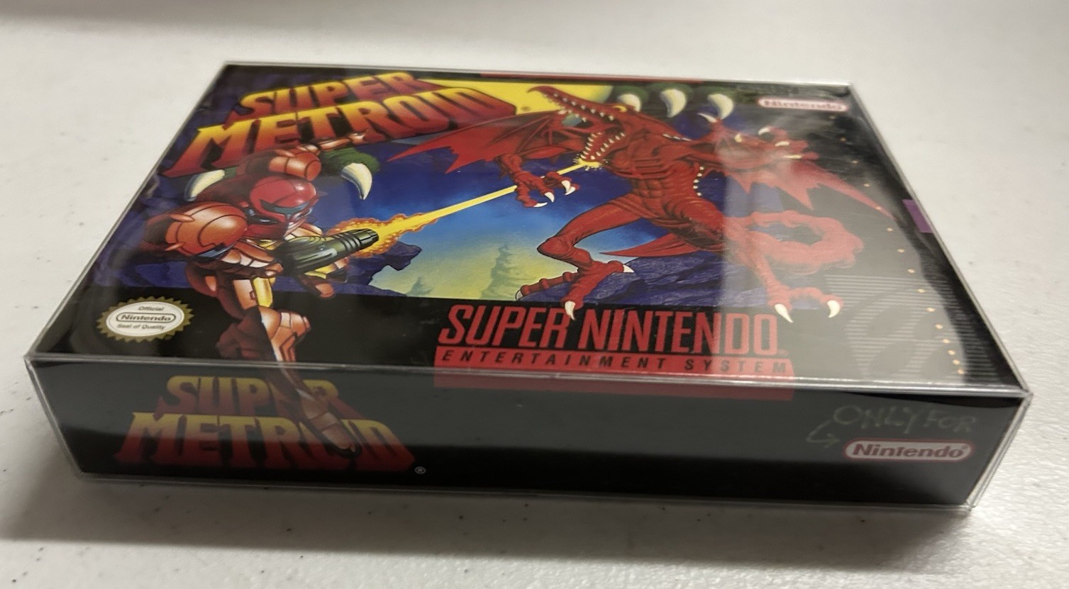 CLEAN Super Metroid SNES NINTENDO Complete In Box Authentic CIB W/Protector