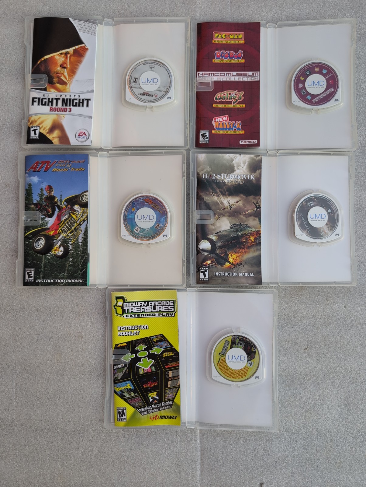 Lot of 8 Assorted Sony PSP Video Games. 5 Includes Case & Manual. Adult Owned