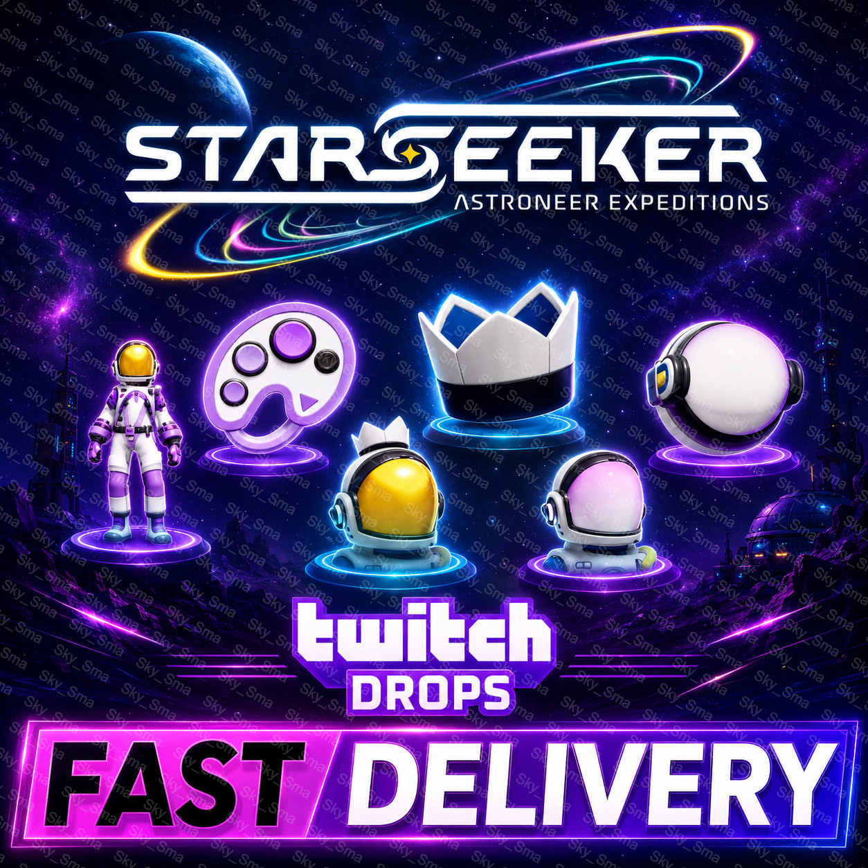 STARSEEKER: Astroneer Expeditions Twitch Drops – Palette – Hat – Face V – 3 Item