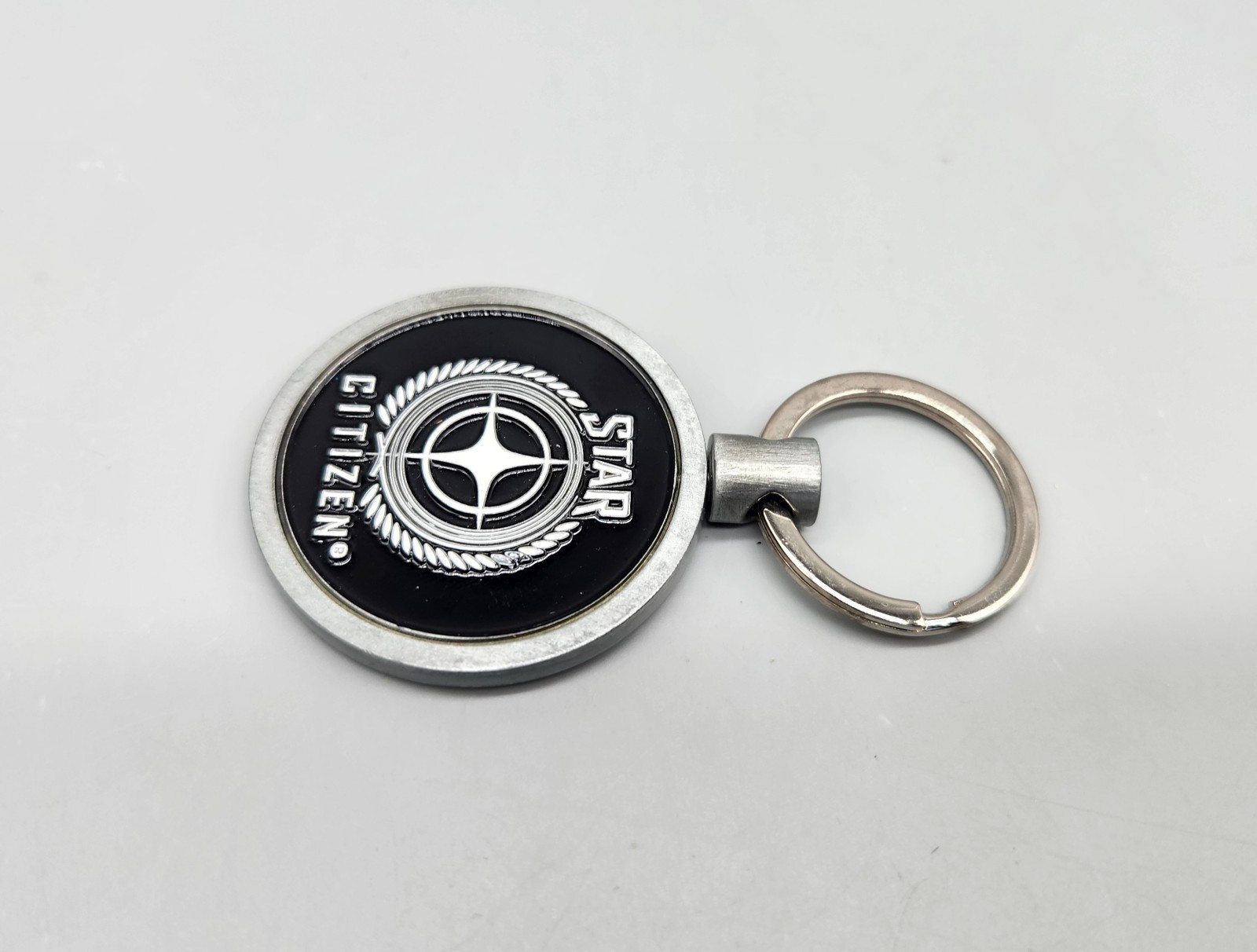 Star Citizen Challenge Coin Keychain Keyring “See You in the Verse” Black Silver