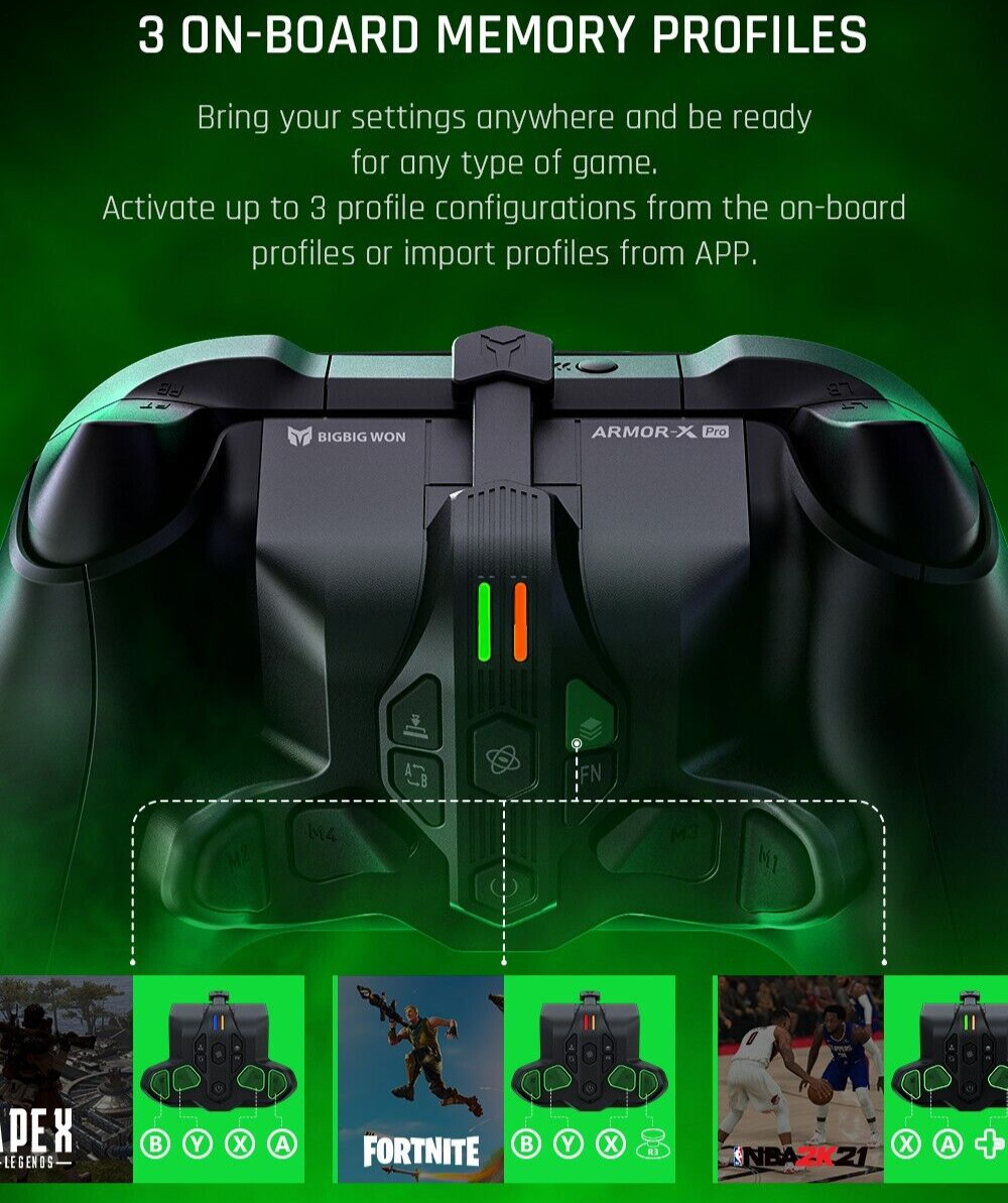 BIGBIGWON Controller Back Button Motion Control Wireless Adapter Switch Xbox PC