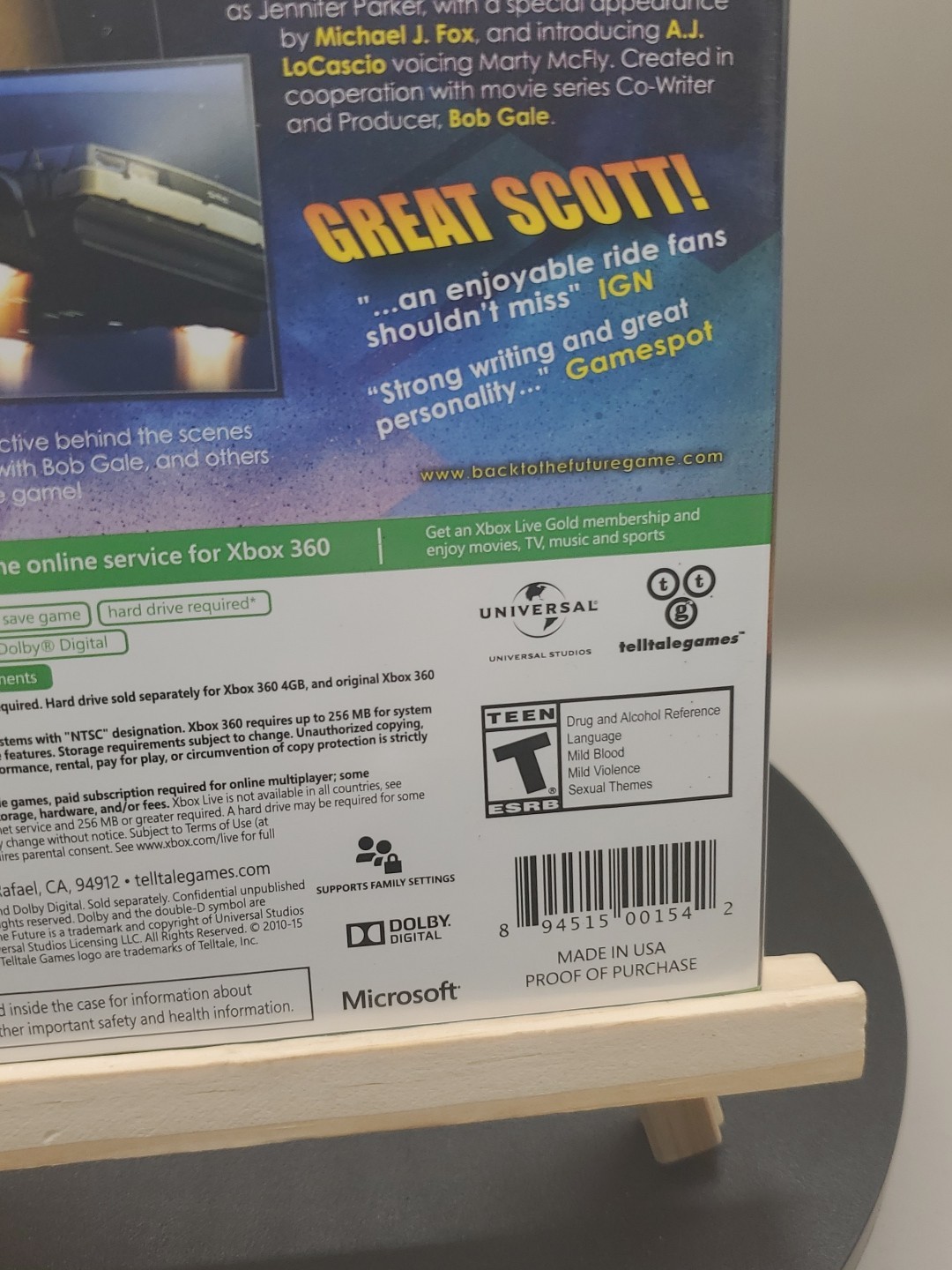 Back to the Future: The Game 30th Anniversary Excellent Disk Xbox 360