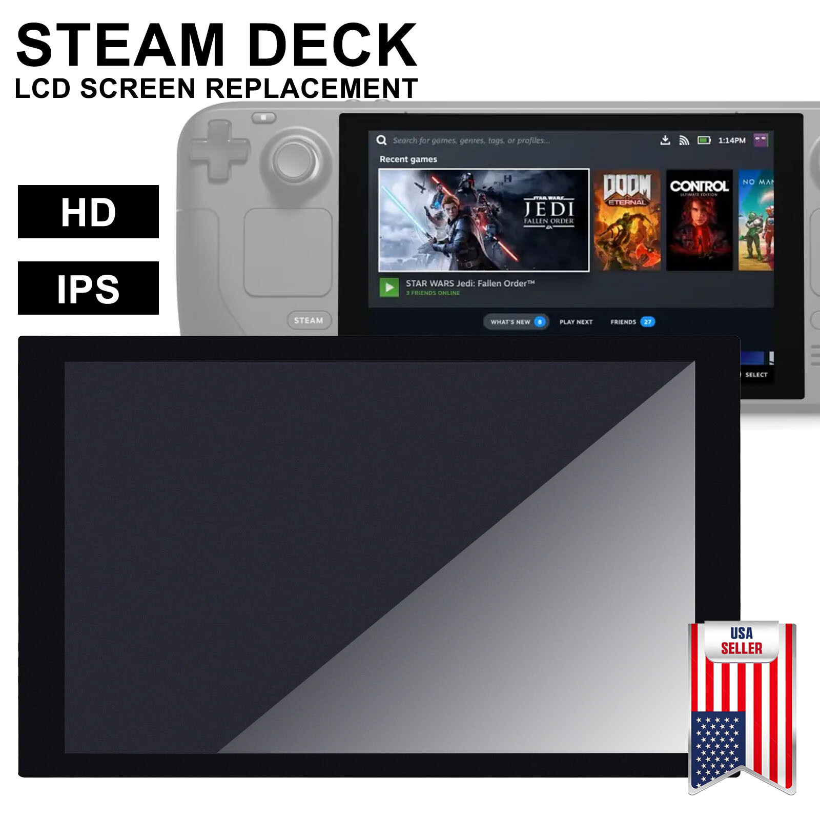 OEM LCD Display Touch Screen Digitizer Assembly Replacement For Valve Steam Deck