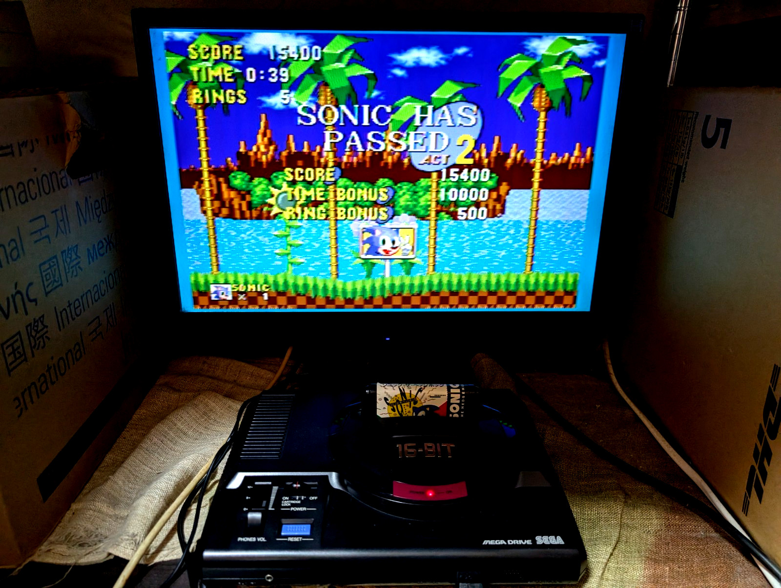 SEGA Mega Drive 16BIT Console Sonic Japan Box