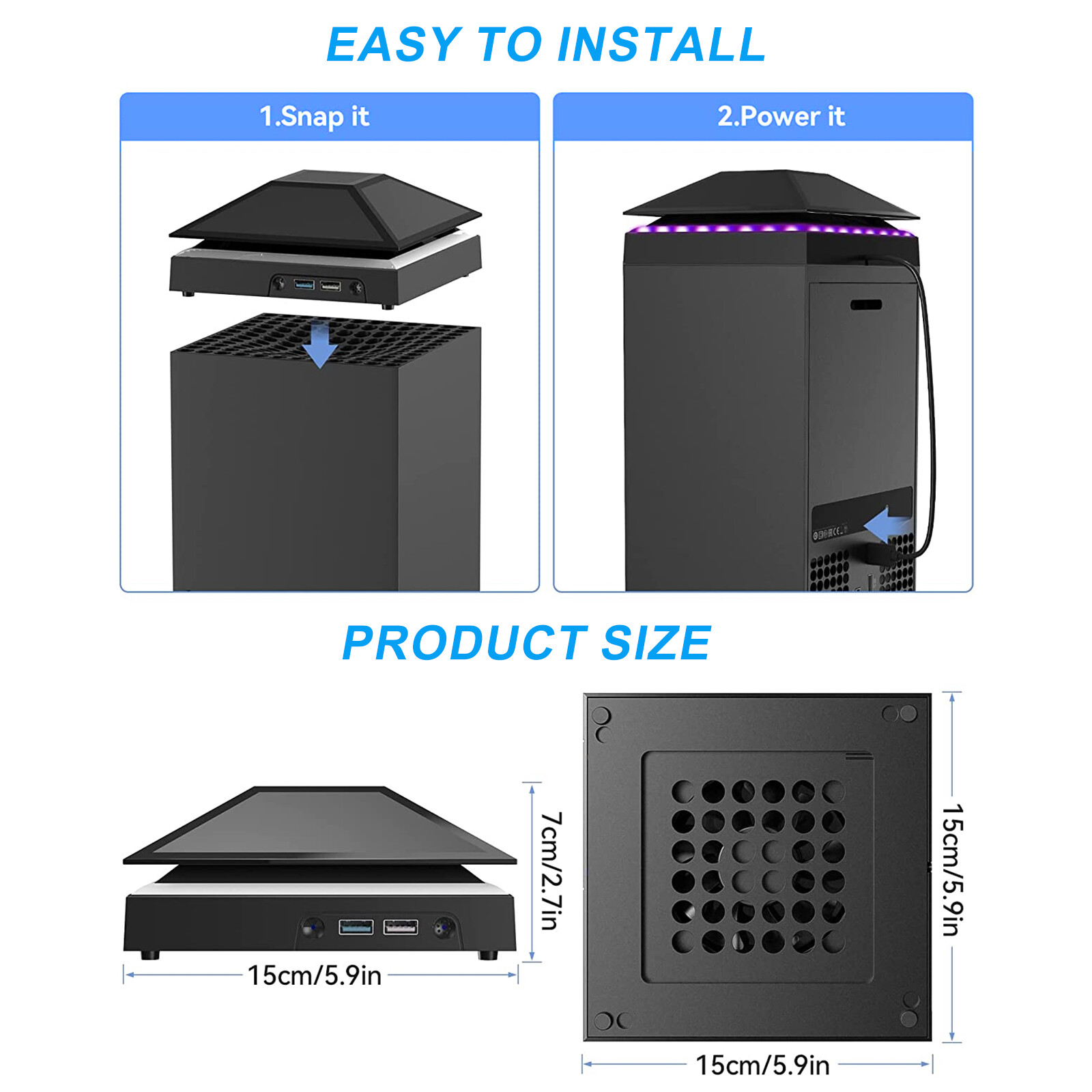 USB Cooling Fan Vertical Stand Cooler Accessories For Xbox Series X Game Console