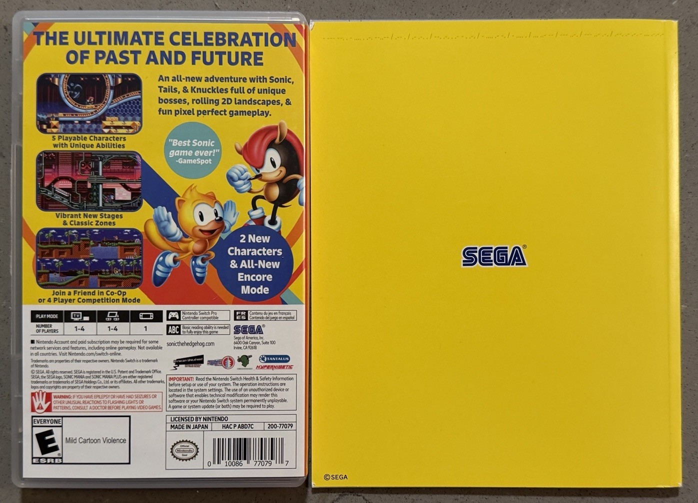 Sonic Mania Plus – Nintendo Switch – W/ Artbook – Complete – ESRB