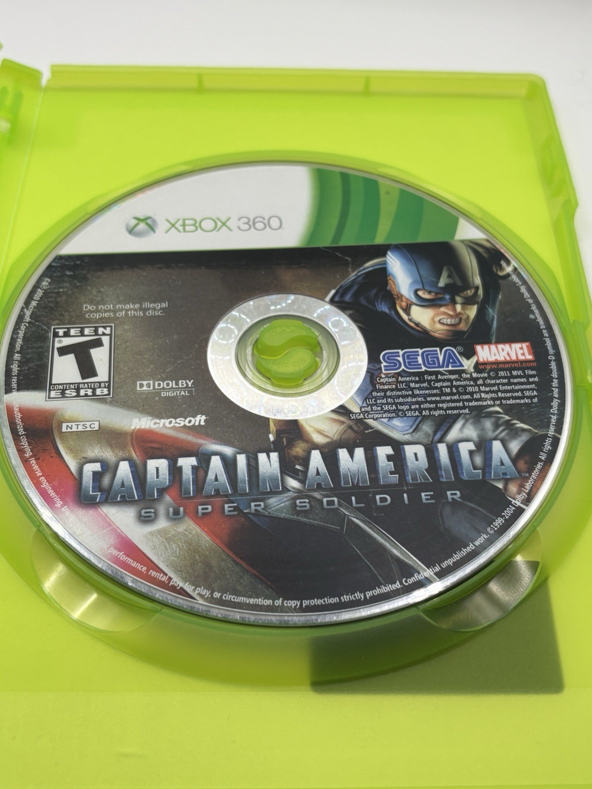 Captain America: Super Soldier (Microsoft Xbox 360, 2011) – No Manual – Tested