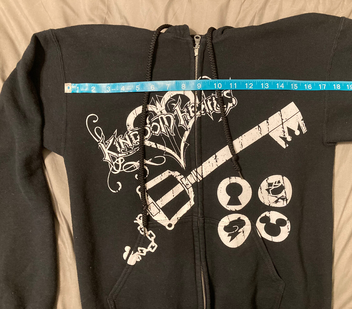 Kingdom Hearts Black and White Full Zipper Hoodie Jacket Mad Engine READ