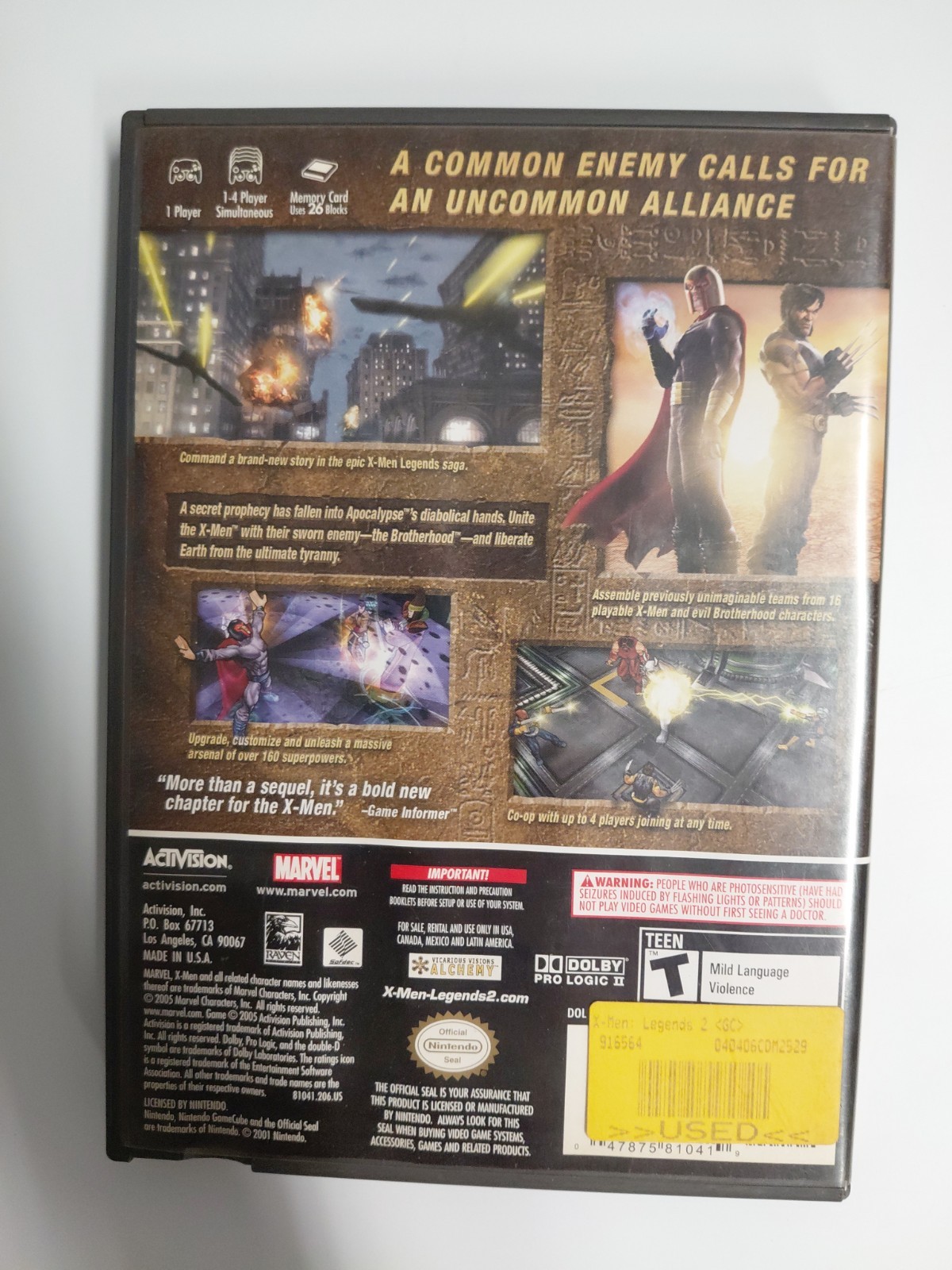 X-Men Legends II Rise of Apocalypse Nintendo GameCube Complete CIB