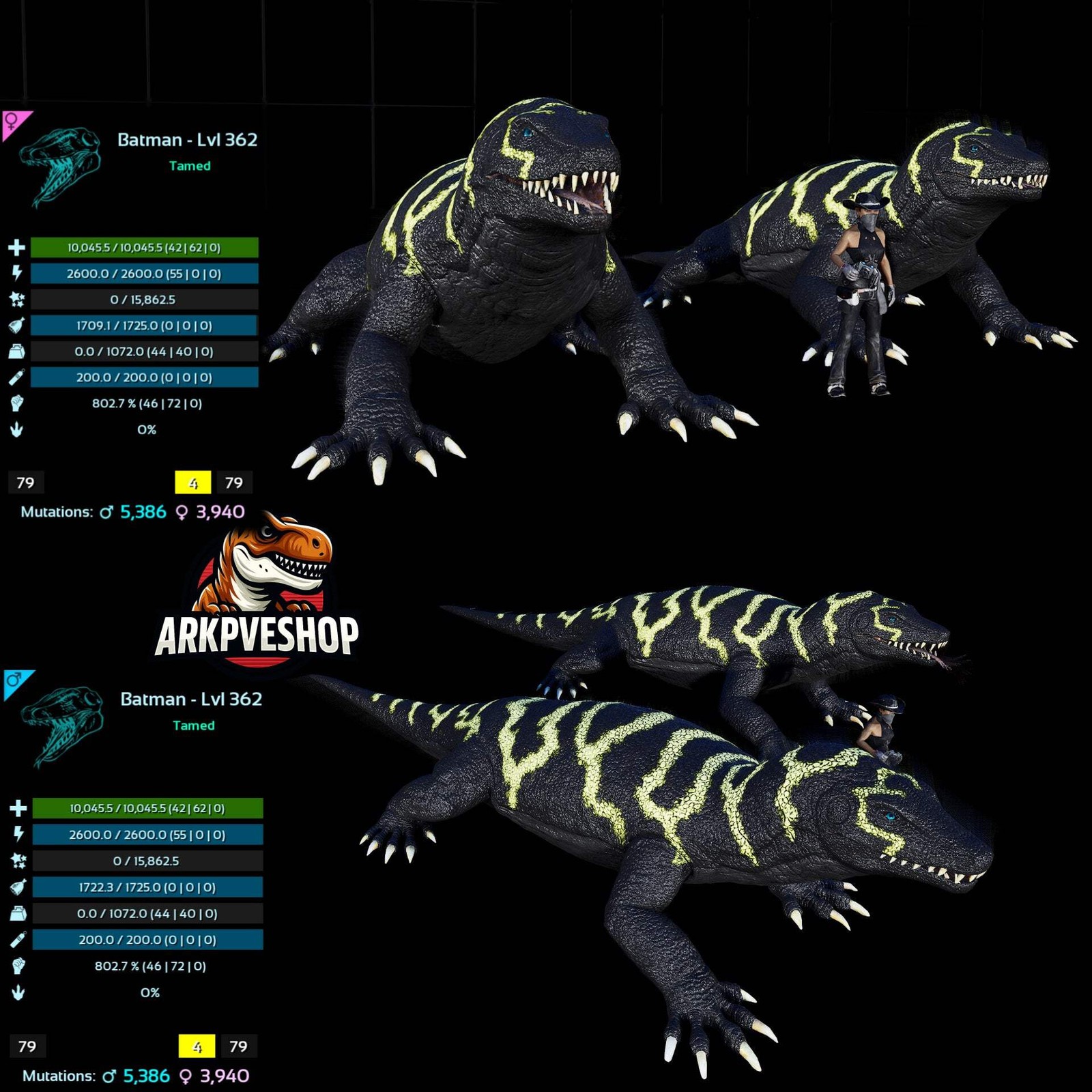 ASA PVE 🦖ARK Survival Ascended Megalania 362Lvl toxin utility