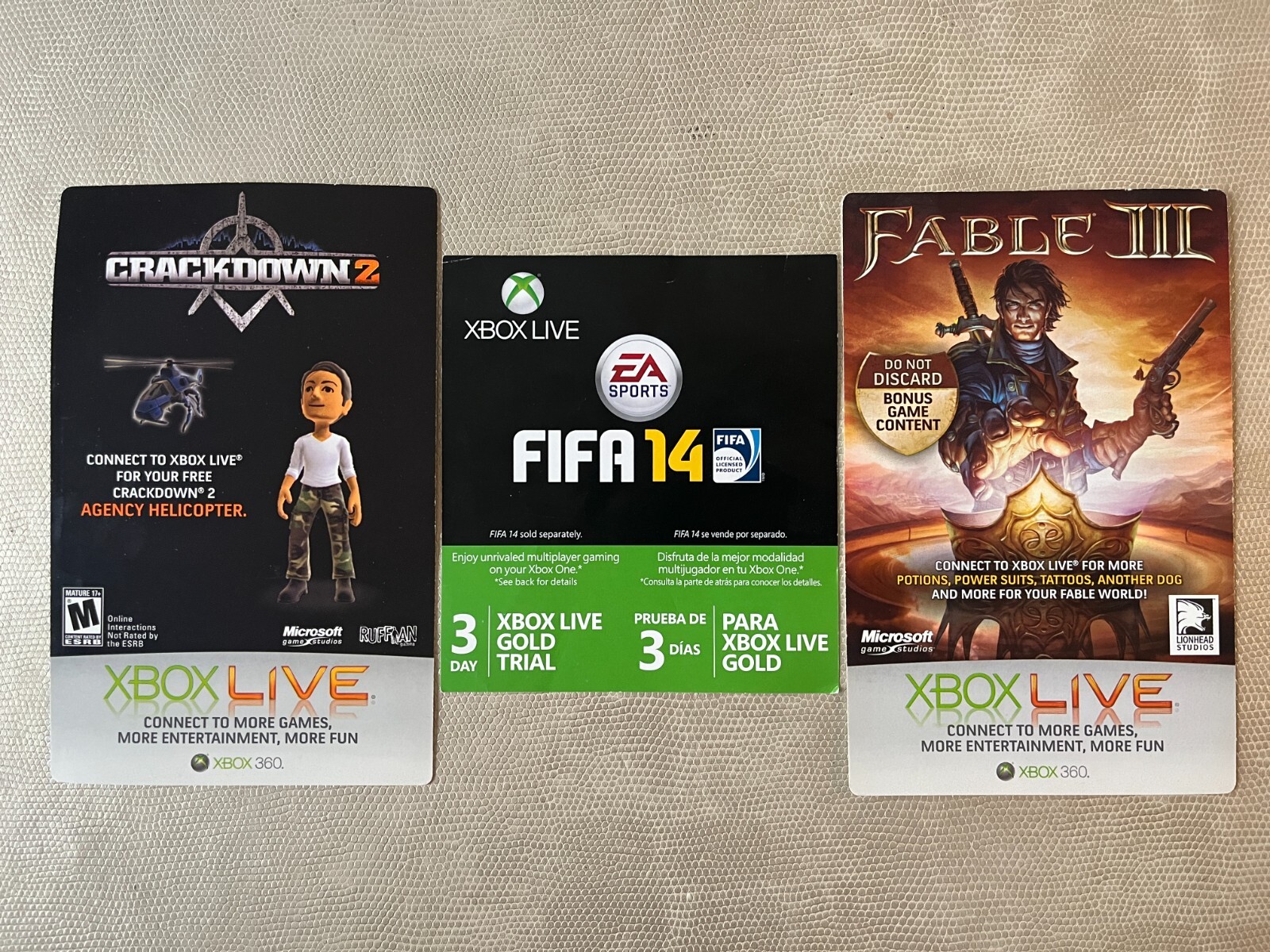 XBOX LIVE 2 Day / 48 Hour UNUSED Code Cards, Lot of 20 Trial Codes + BONUS items