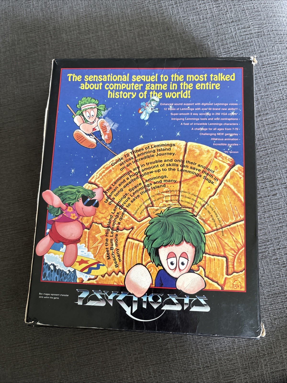 Lemmings 2: Tribes – Big Box – PC – 3.5″ Floppy Disks – RARE! – Great Condition