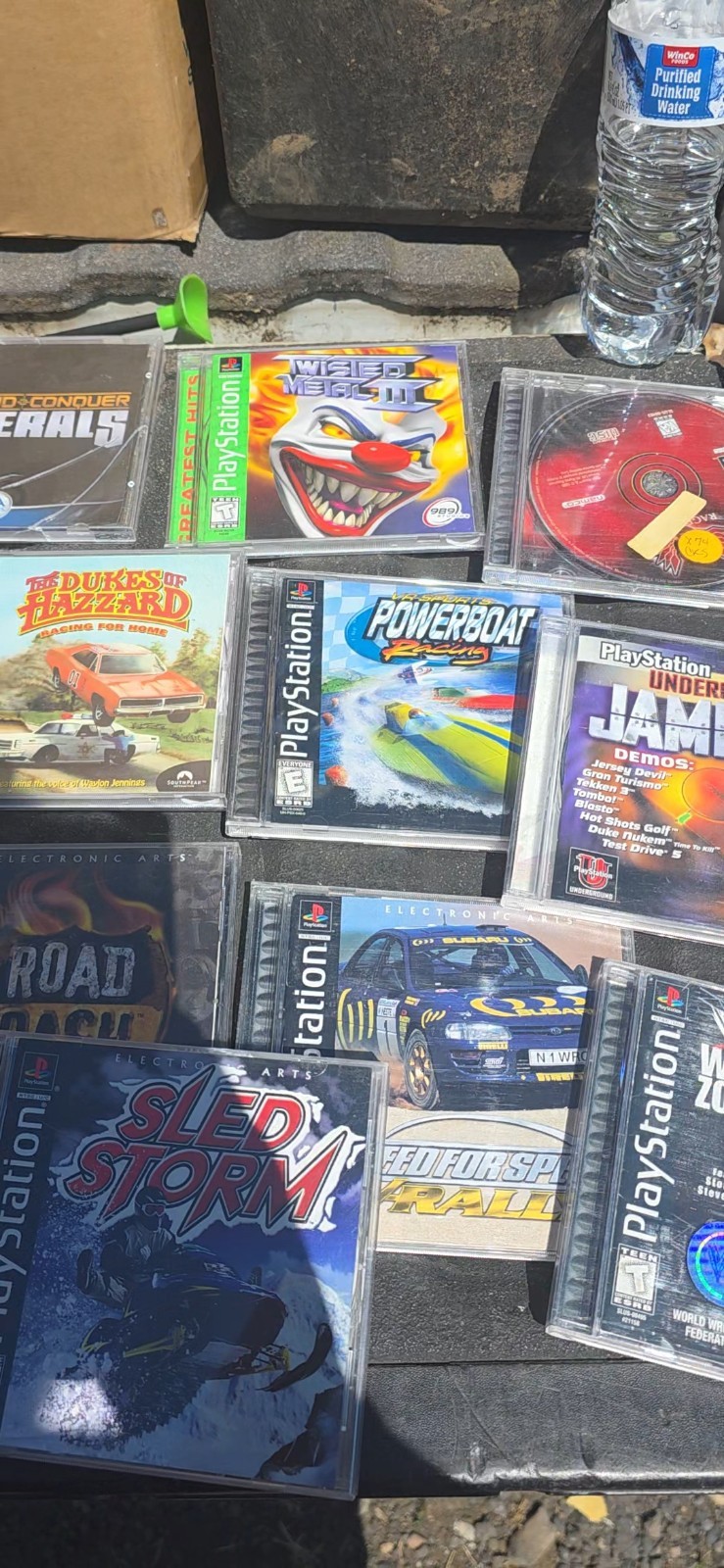 PlayStation Mixed Lot PS1/PS2 Games w/ Cases & Mega Memory Card EA Eidos