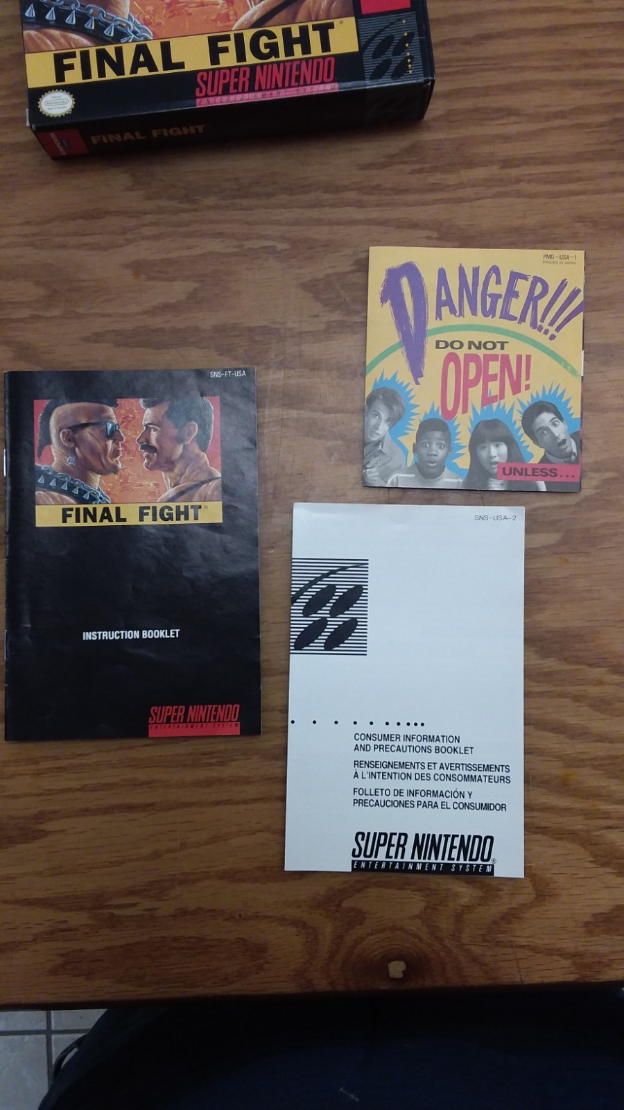 FINAL FIGHT (Super Nintendo, 1991) Near CIB NO WARRANTY CARD