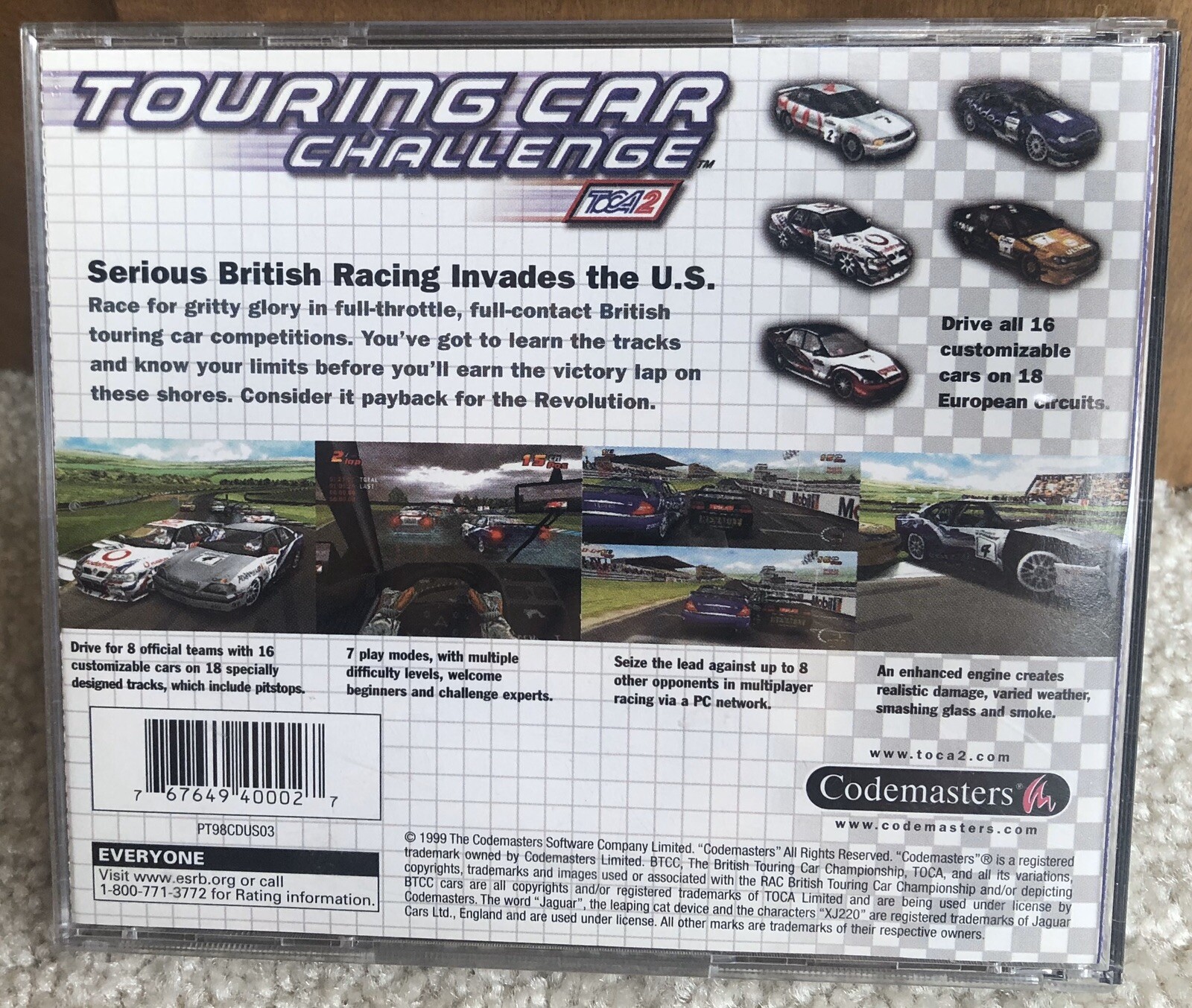 Touring Car Challenge Toca 2: Racing PC Computer Game 1999 British Touring Cars