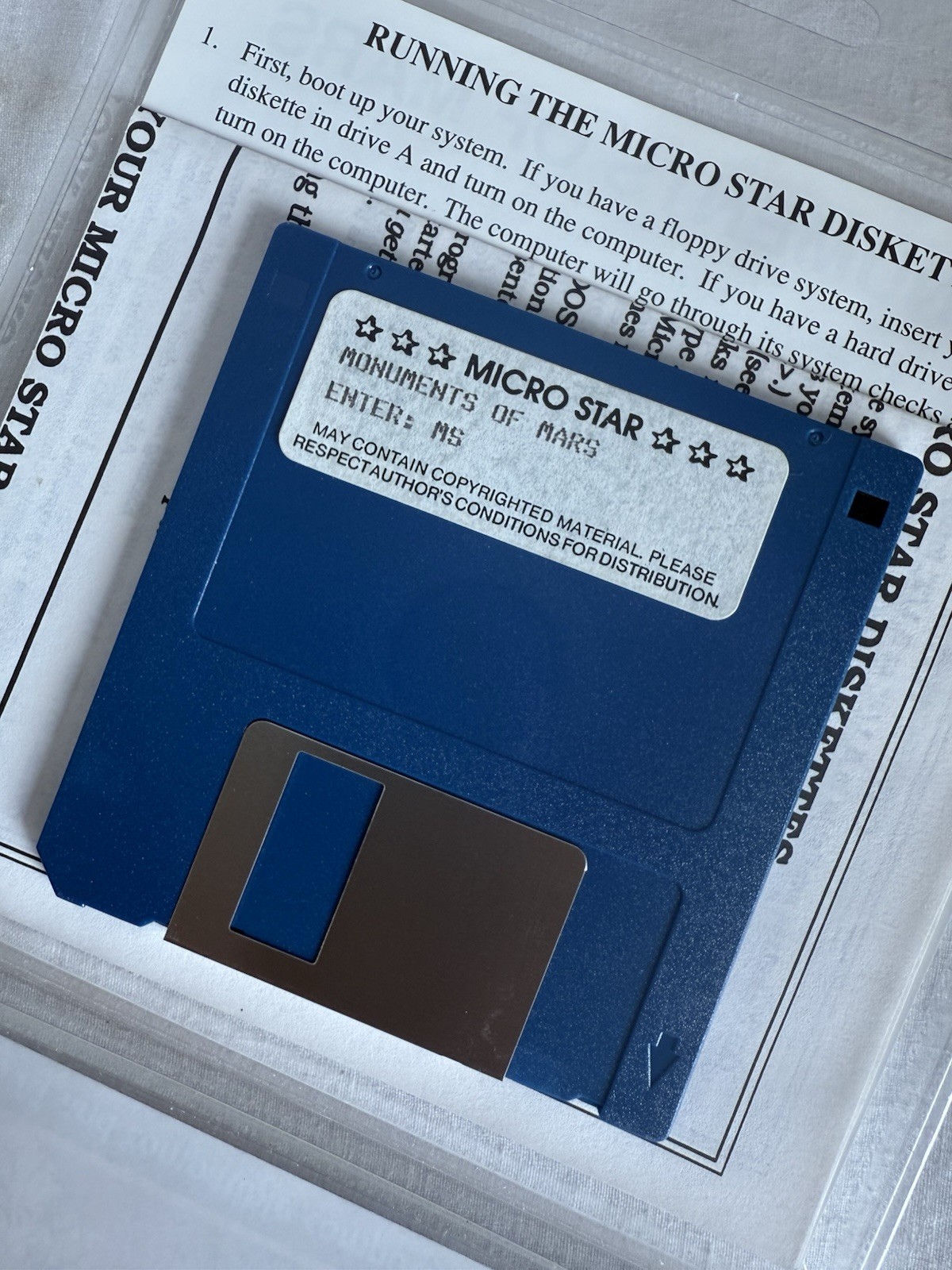 Monuments of Mars Graphic Adventure Game In Space PC DOS 3.5 Floppy DISK