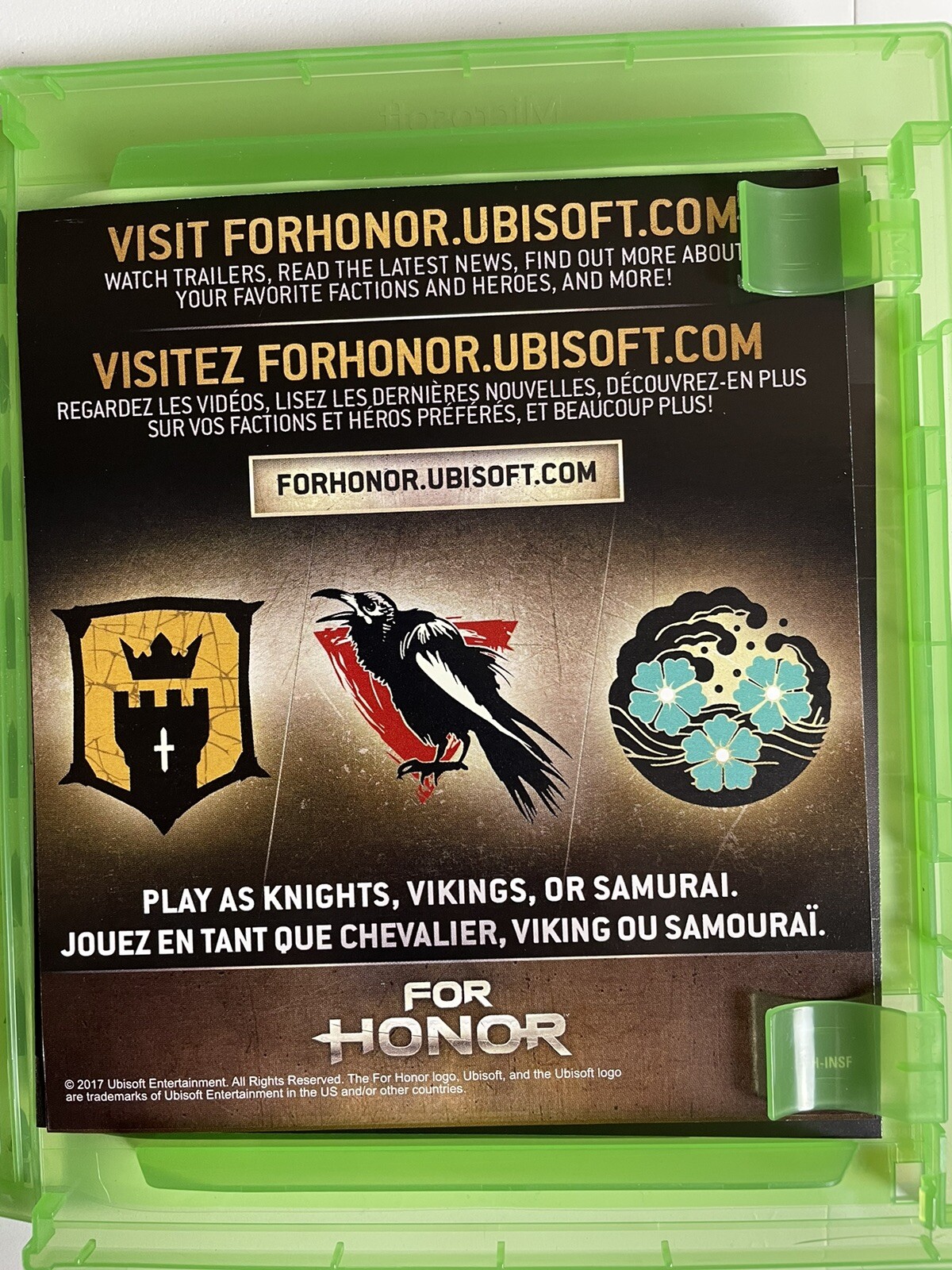 For Honor XBOX One Mature Rating Ubisoft Online Playability
