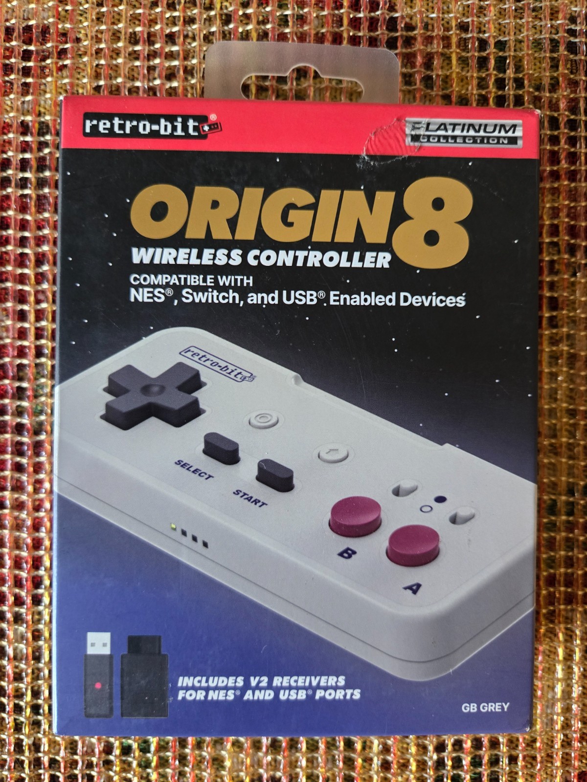 Retro-Bit Origin 8 Wireless Controller 2.4 GHz NES, Switch & USB Enabled Devices