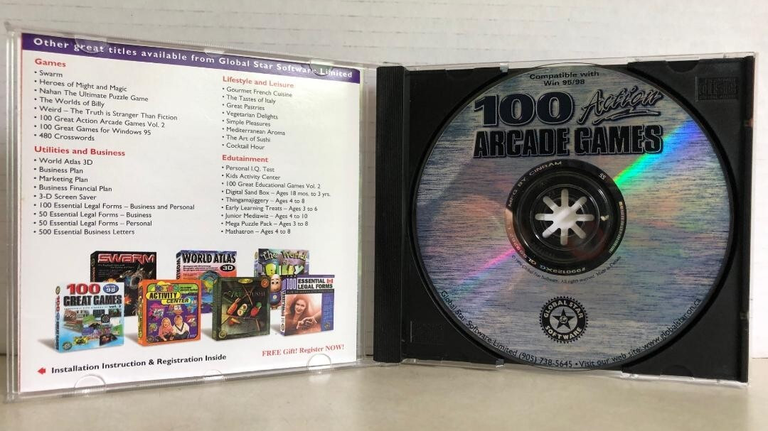100 Action Arcade Games Vol. 3 PC Game CD-Rom Global Star Software