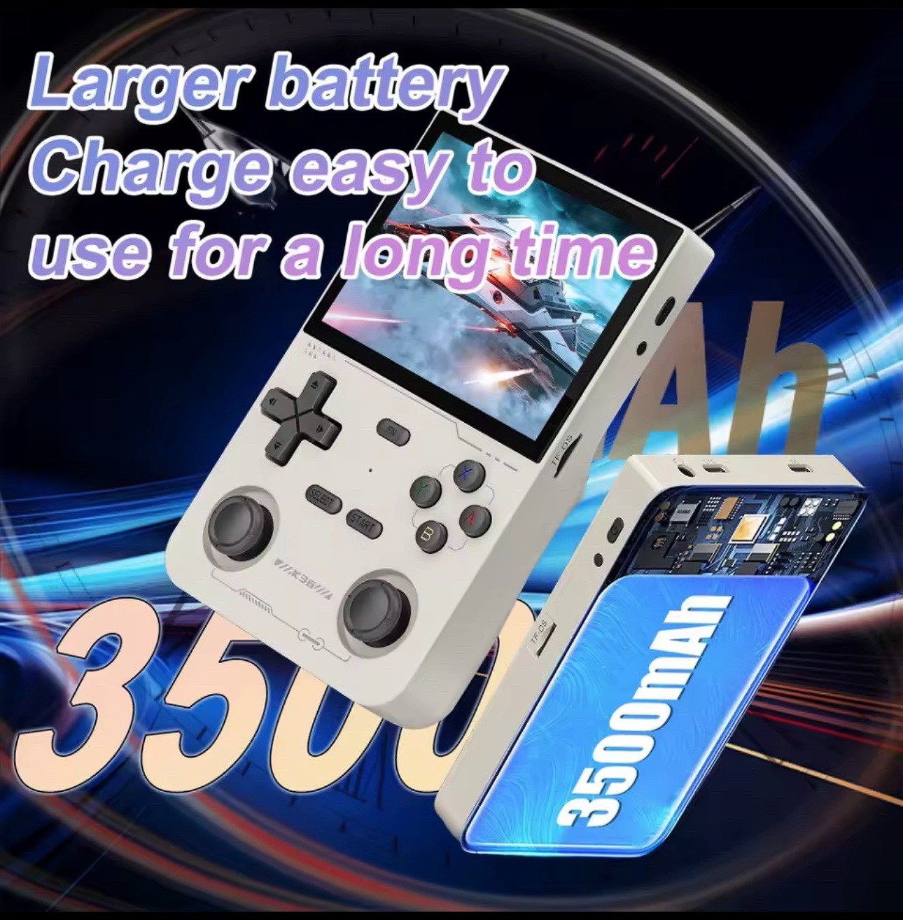 GAMINJA K36 Handheld Game Console 3.5Inch IPS 640×480 Screen Built in 64GB
