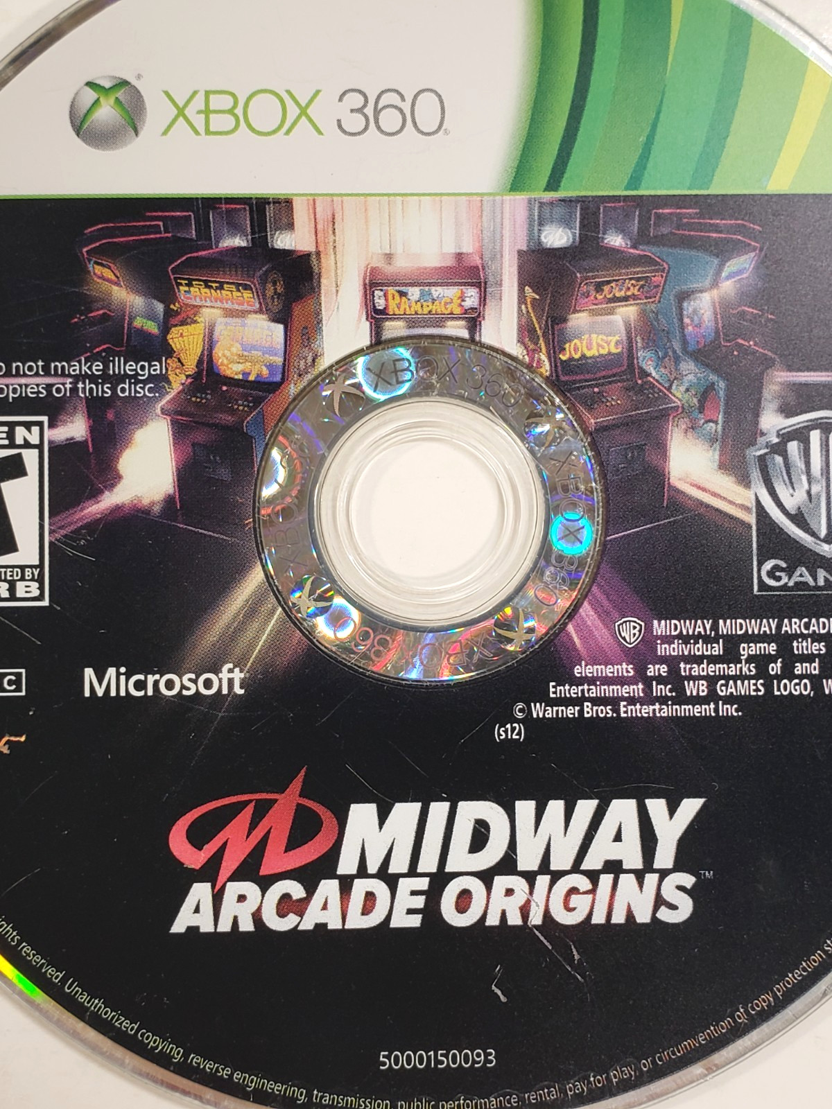 Midway Arcade Origins (Microsoft Xbox 360, 2012) Arcade Games Disc Only – Tested
