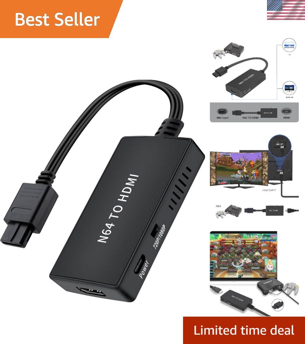 N64 to HDMI Converter Adapter, Converter for N64 /Gamecube/Super NES Game Vid…