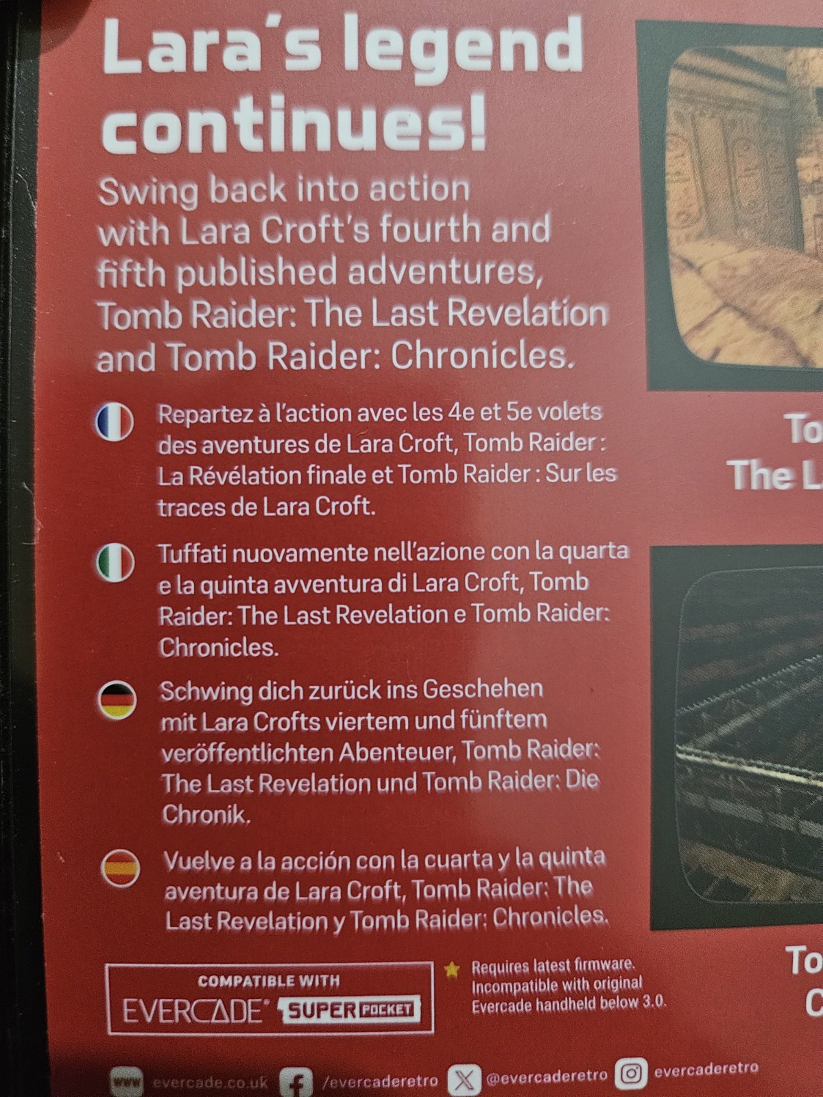 Evercade Tomb Raider Collection 1 And 2 Complete In Box