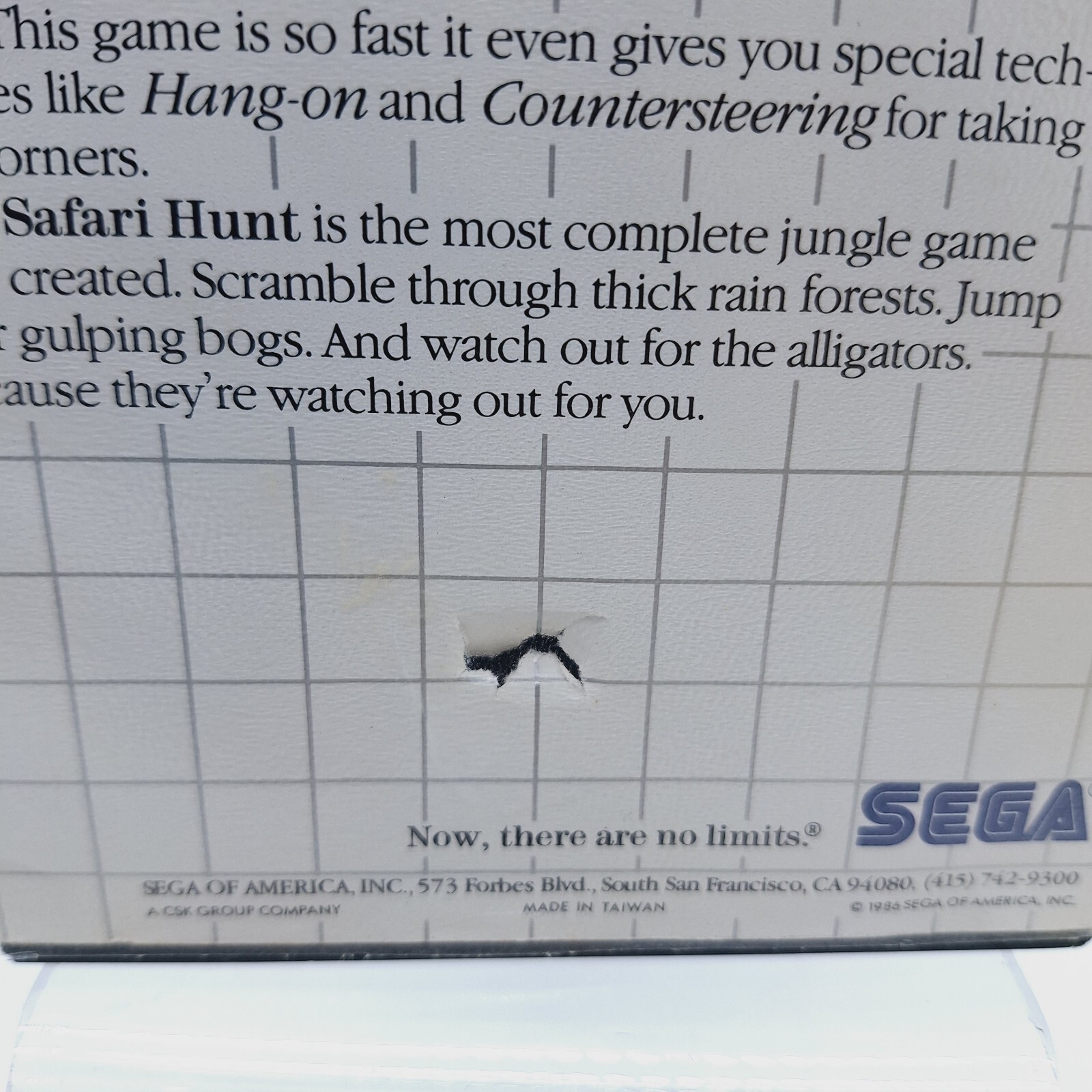 Hang-On / Safari Hunt (Sega Master) Cartridge Case and Manual CIB