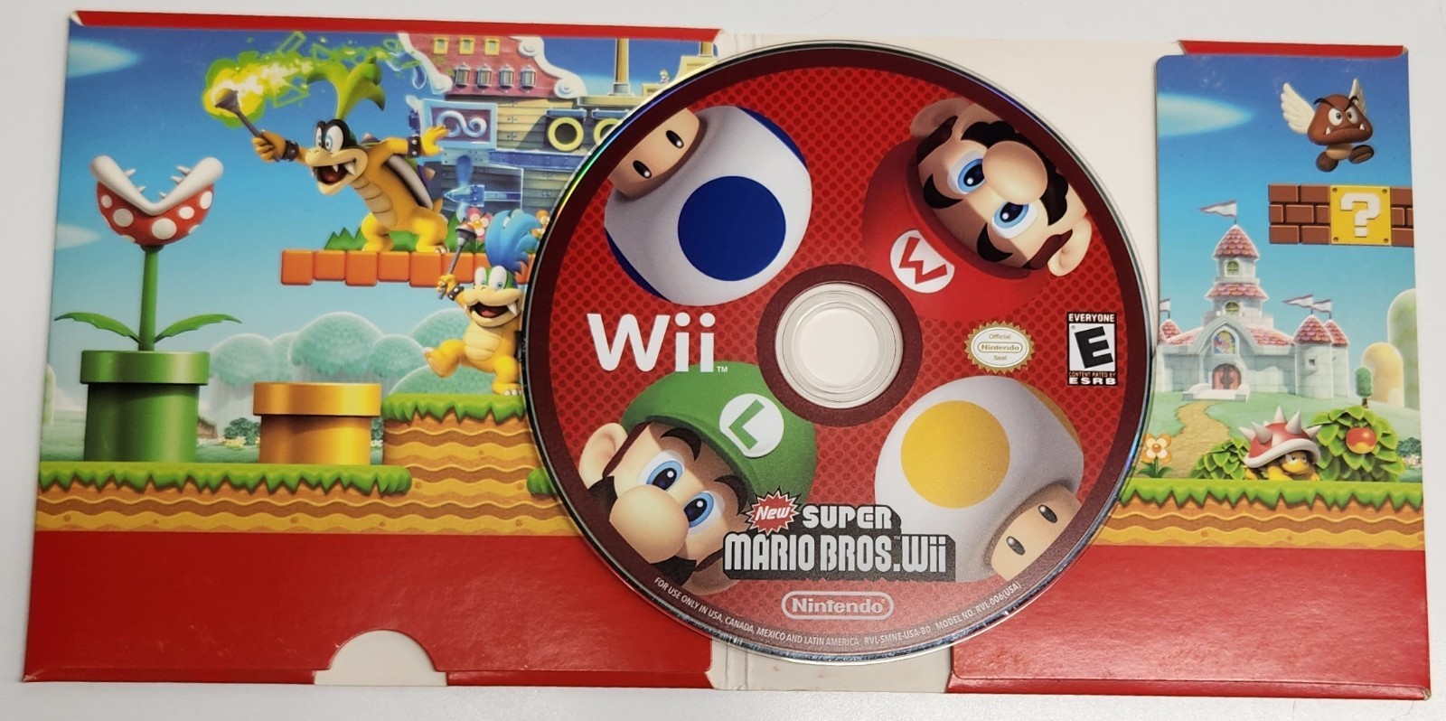 New Super Mario Bros. Wii (Nintendo Wii, 2009) with Sleeve, Tested