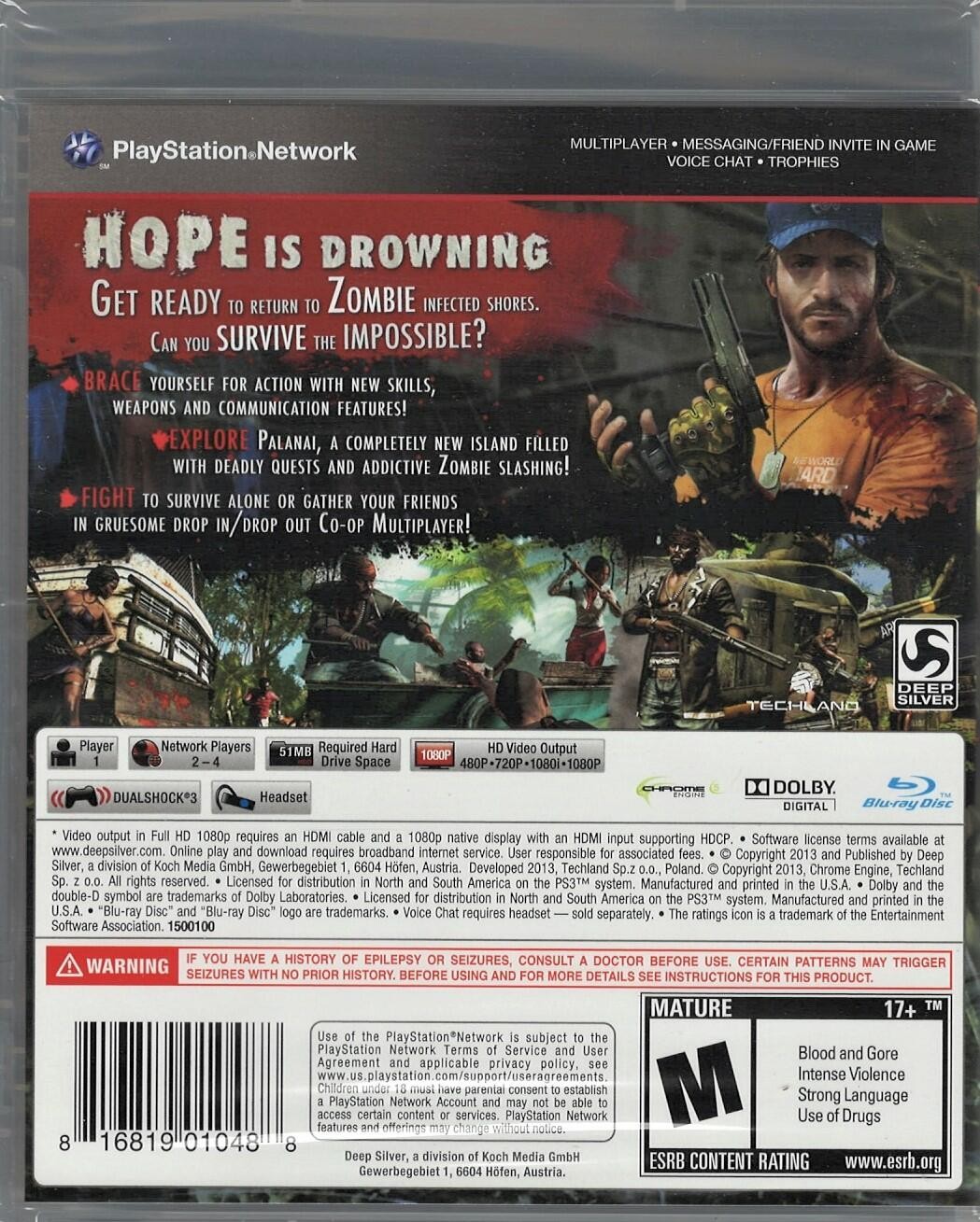 Dead Island: Riptide PS3 (Brand New Factory Sealed US Version) PlayStation 3, Pl