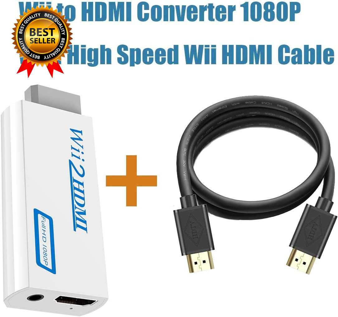 Wii to HDMI Adapter Converter with 3.5Mm Audio Jack & 1080P 720P HDMI Output