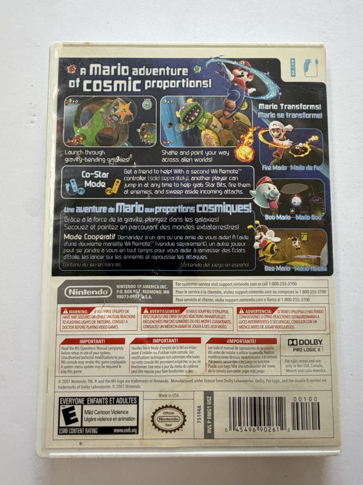 Super Mario Galaxy Nintendo Wii Complete W/ Manual, Case, WORKING FREE SHIPPING