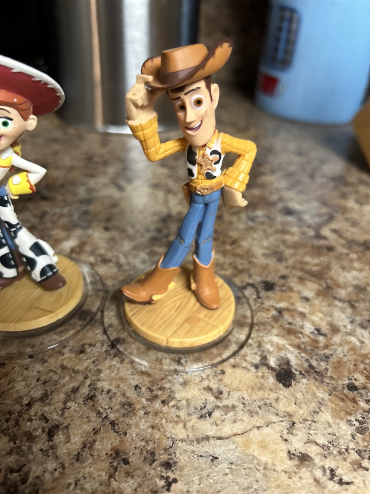 Disney Infinity 1.0 Toy Story lot 4 Woody, Buzz Lightyear, Crystal & Jessie EUC