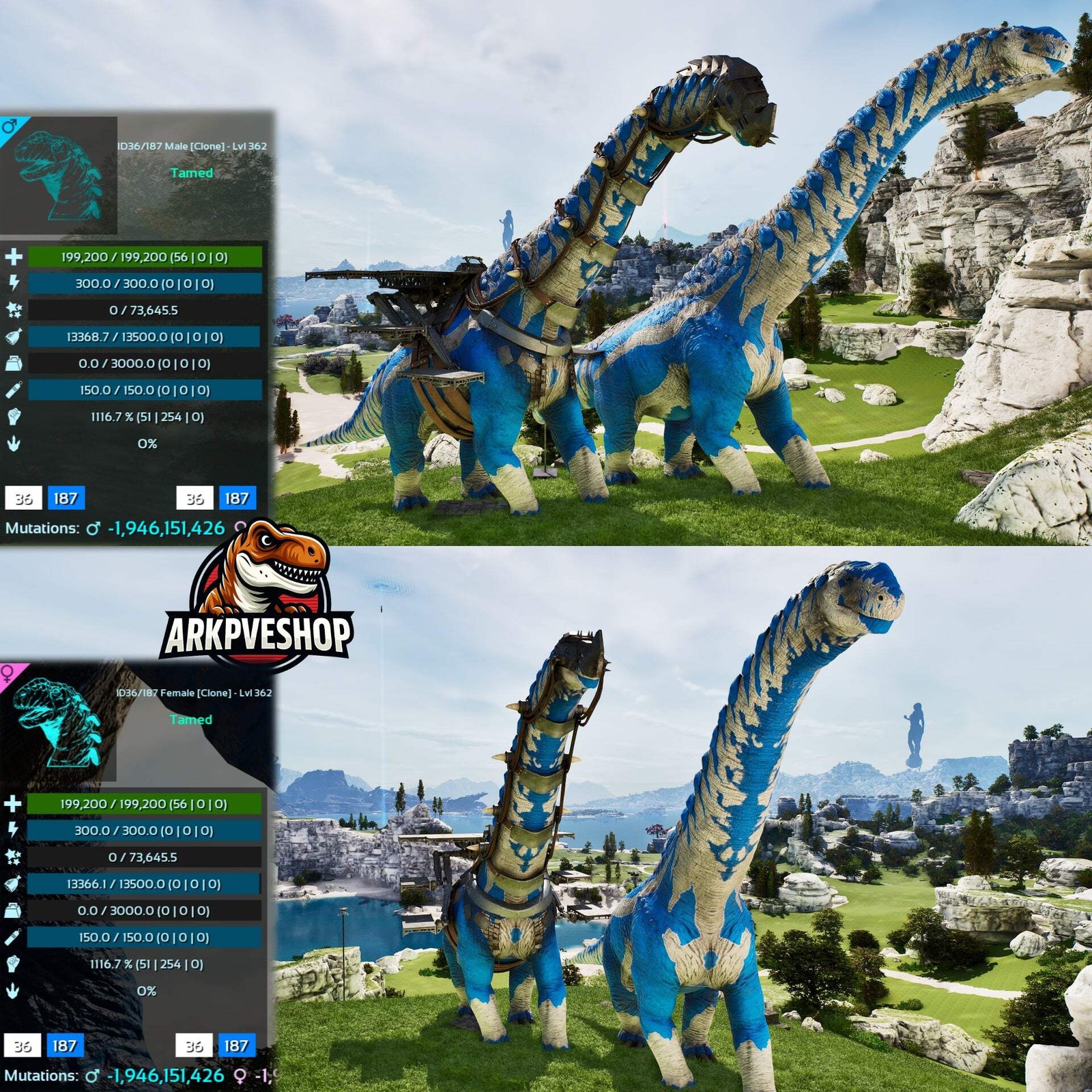 ASA PVE 🦖ARK Survival Ascended Dreadnoughtus Dreadno 362Lvl