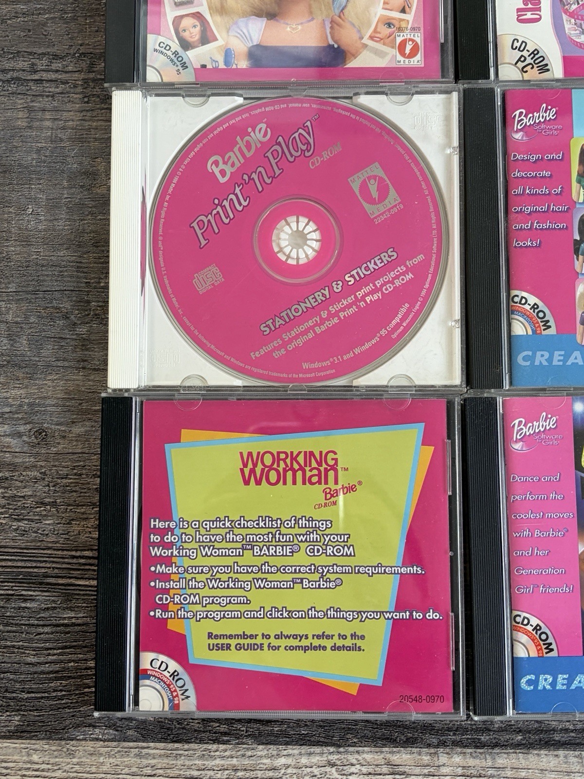 HUGE Lot of 16 90’s to Early 2000s Barbie PC CD-ROM Games