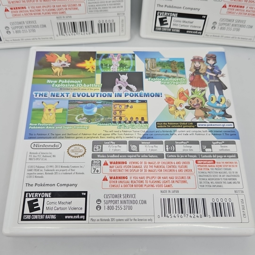Pokémon X – Nintendo 3DS 3x Empty Cases No Games