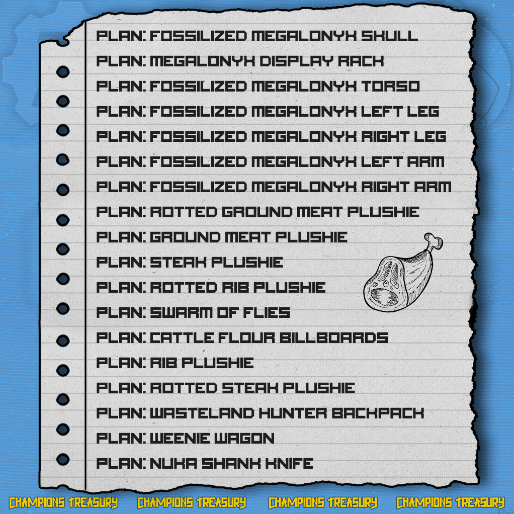 FALLOUT 76 PC MEAT WEEK 2024 ALL 18 PLANS BUNDLE RARE CHEAPEST ON EBAY
