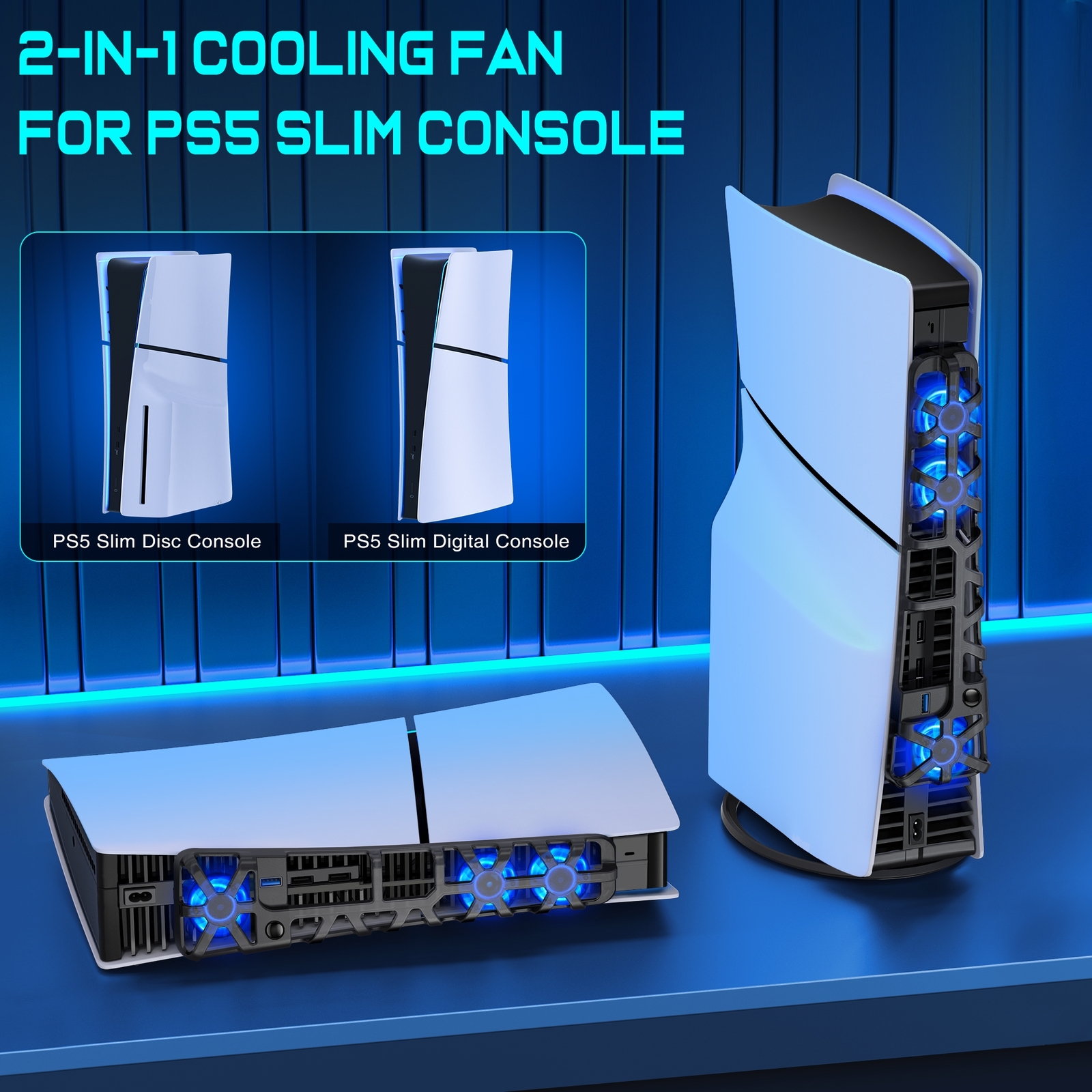 Hanging Wall Mount Shelf Holder for Playstation 5 Slim Console Charging Station