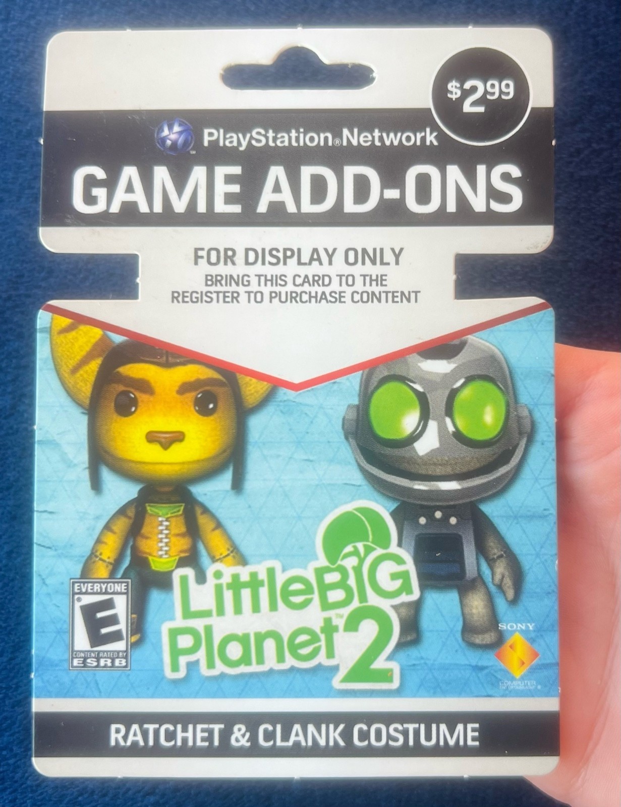 Little Big Planet Ratchet & Clank DISPLAY ONLY Playstation Network Card OFFICIAL