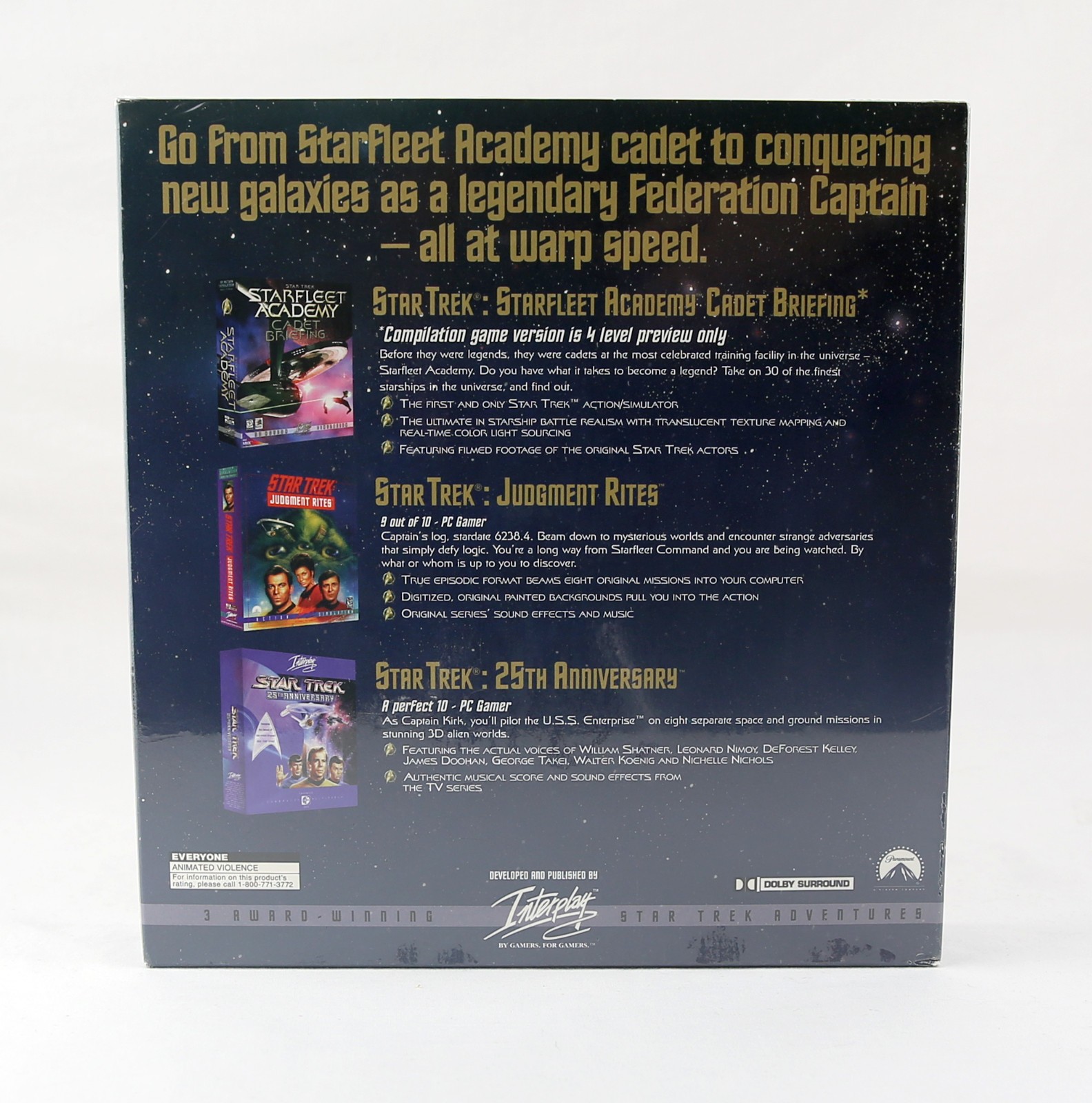 SEALED LOT Star Trek Game Lot with Interplay Production Hat RARE Big Box PC