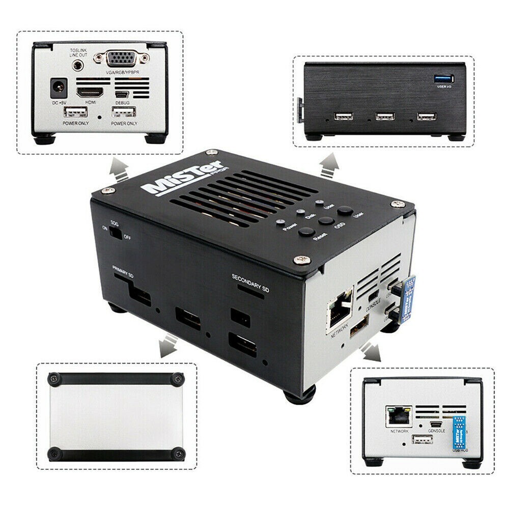 Mister FPGA Metal Case + 128MB SDRAM + IO VGA + HUB + Fan for Terasic DE10-Nano