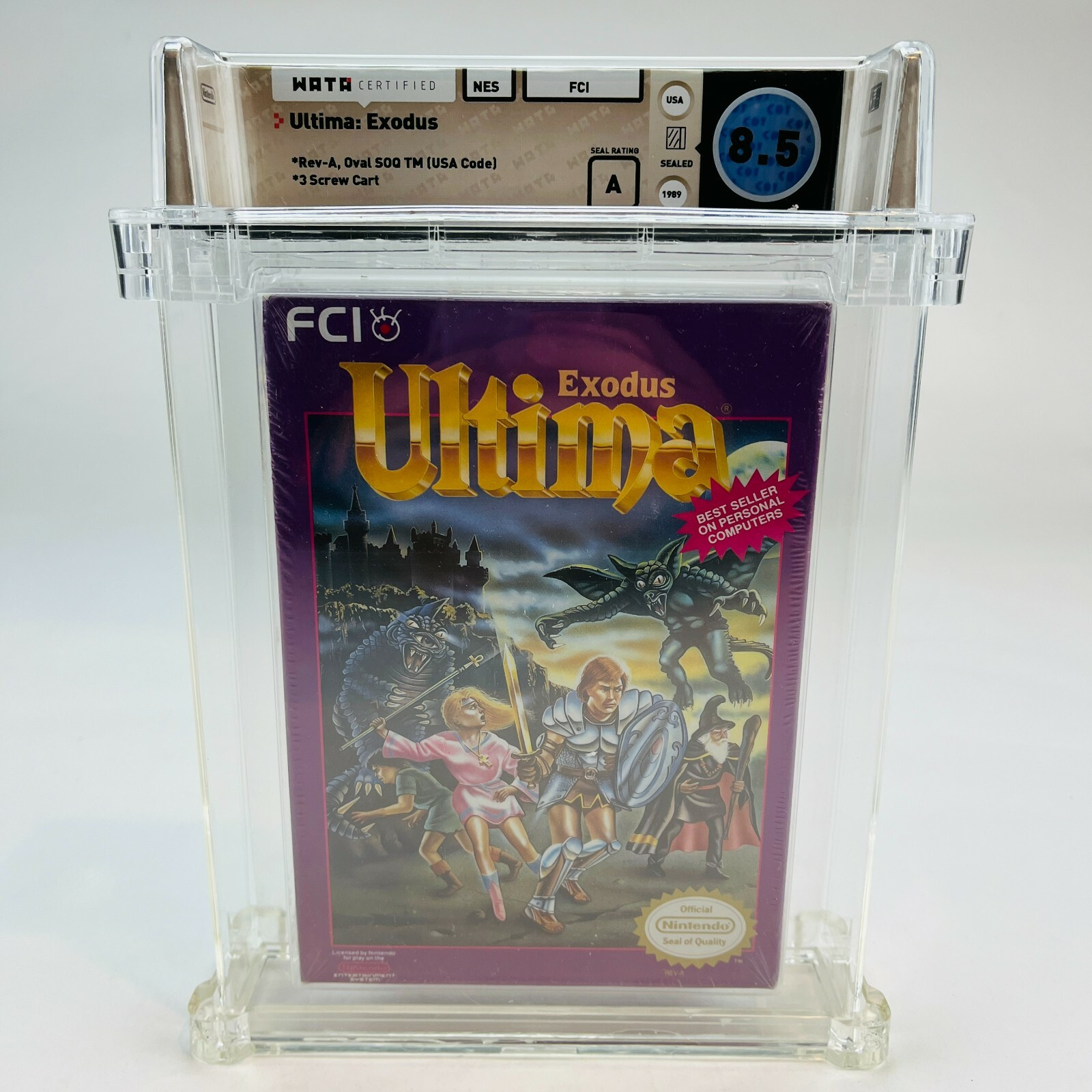 Ultima Exodus – NES Nintendo 1989 FCI Rev-A Oval Sealed Rare Graded WATA 8.5 A