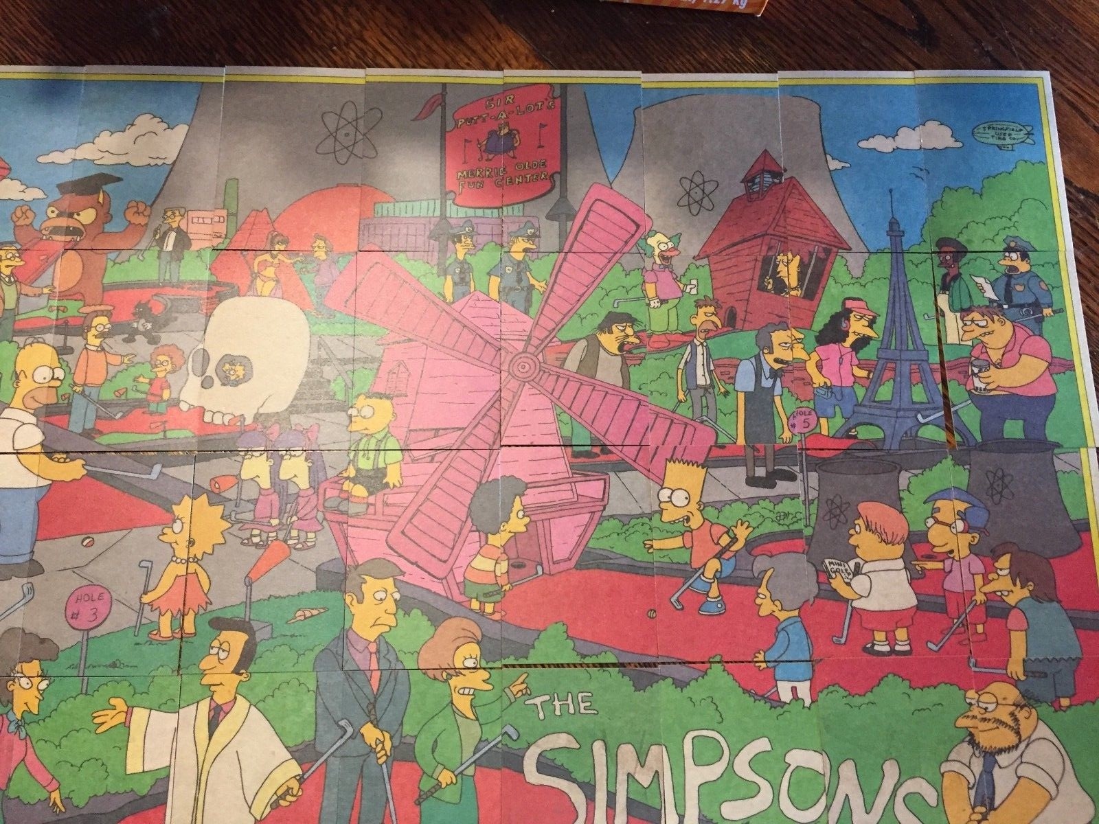 Vintage 1990 Simpsons Trivia Game Poster Puzzle Cards Matt Groening ‘TOPPS’ 1-88