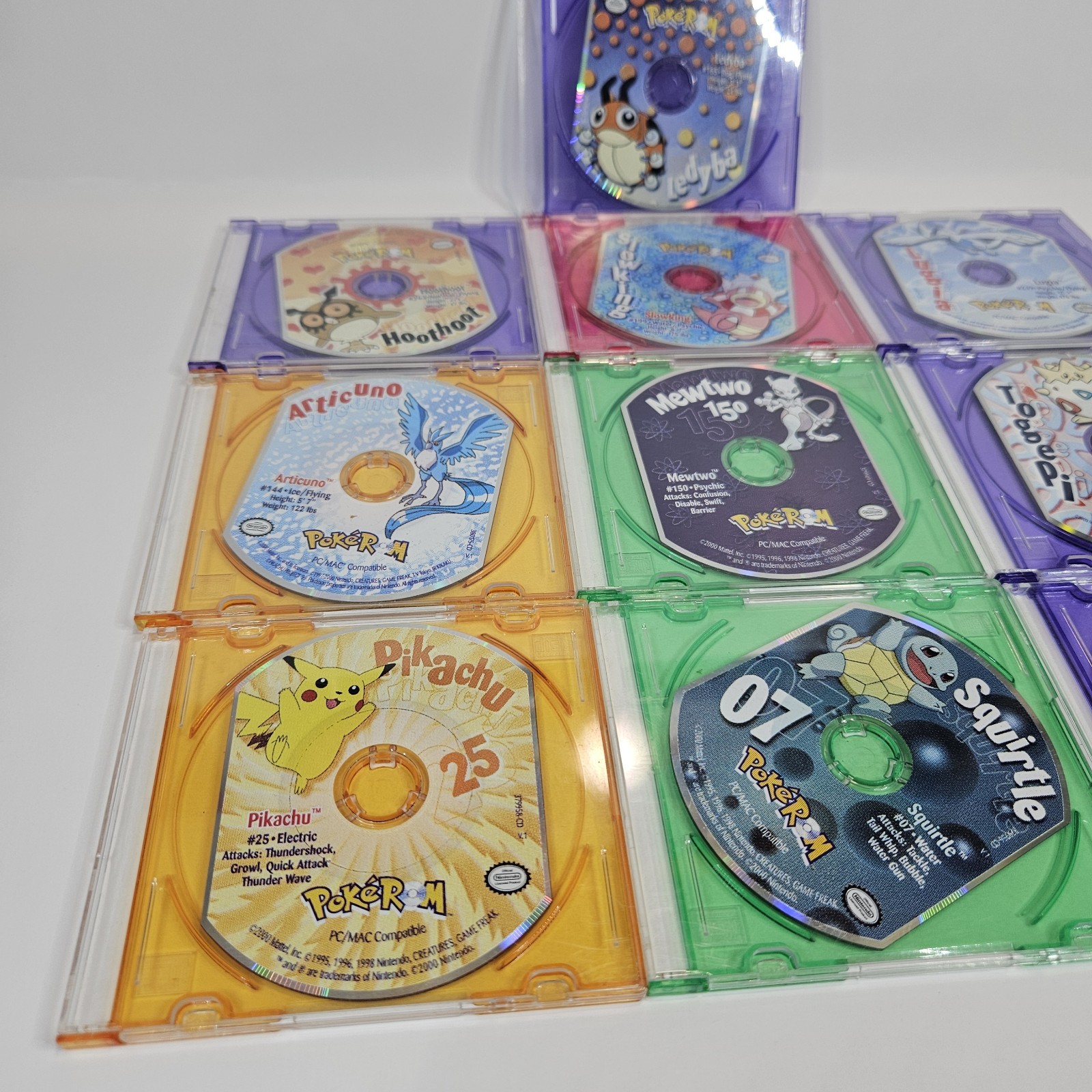 Pokemon Pokerom Lot Of 10 PC/Mac CD-ROM NINTENDO Mattel 2000